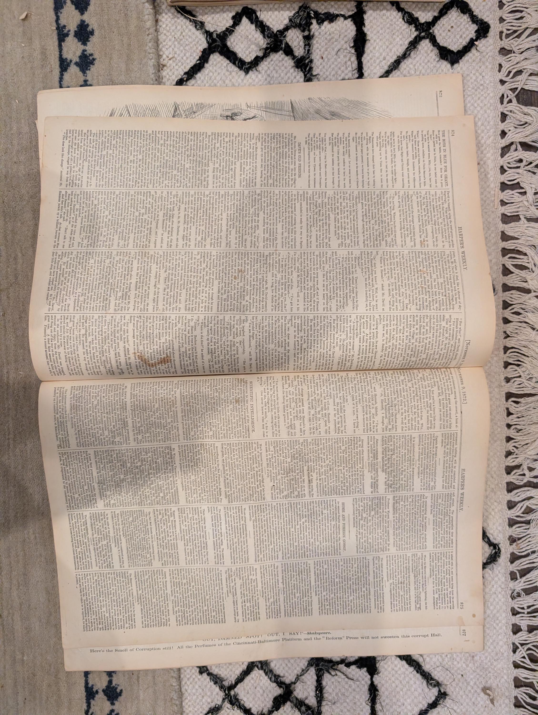 1872 Nast Ship of State Harper's Weekly Nov 09 Election Centerfold