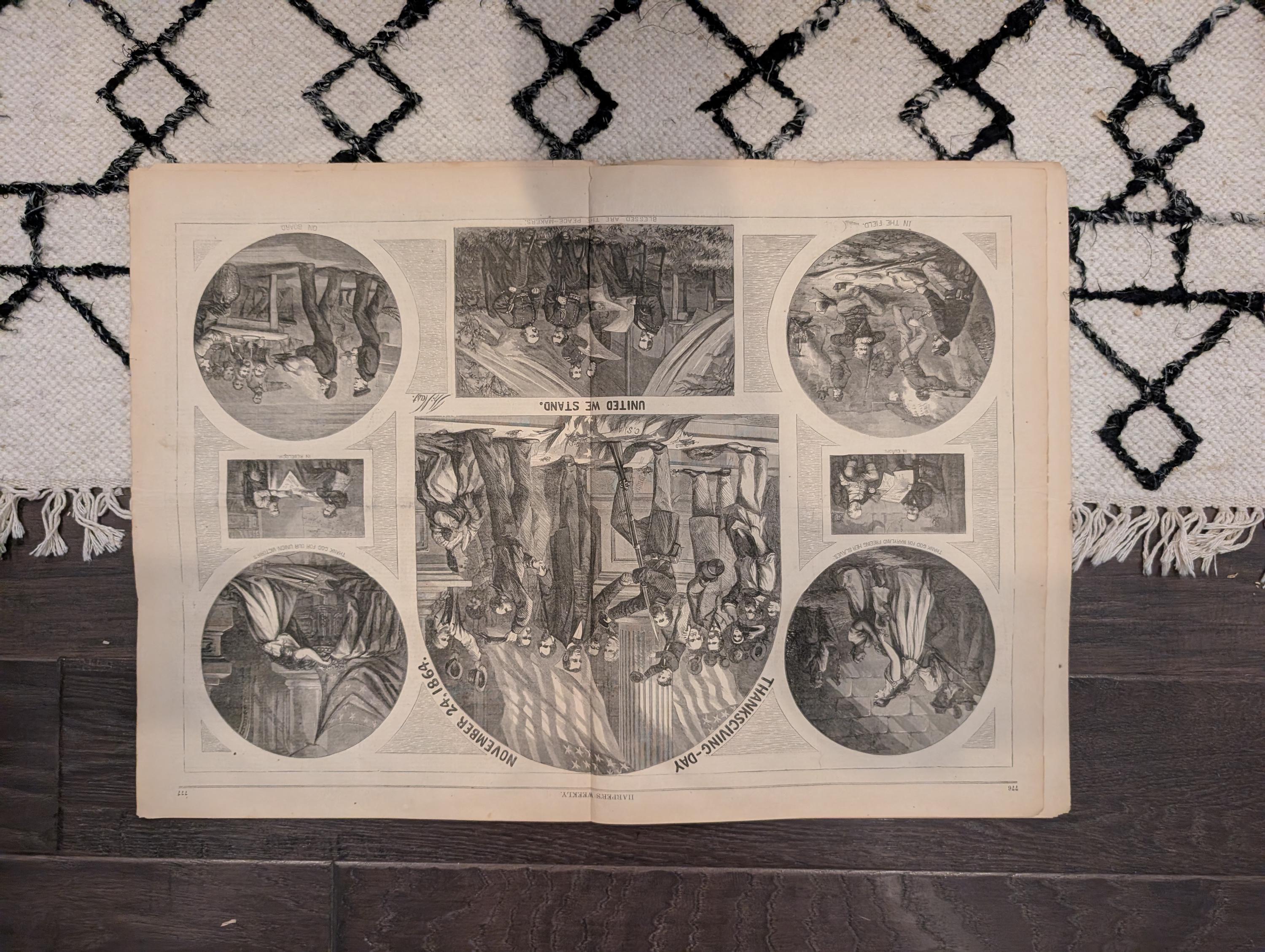 1864 Thomas Nast Thanksgiving Harper's Weekly December 03 Winslow Homer Wishbone