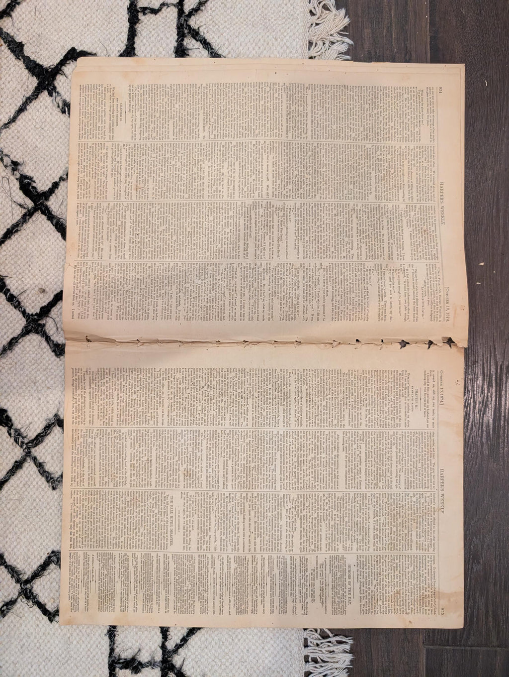1874 Wild Boar Hunt Centerfold, Louisiana Outrages, Rifle Match — Oct 10