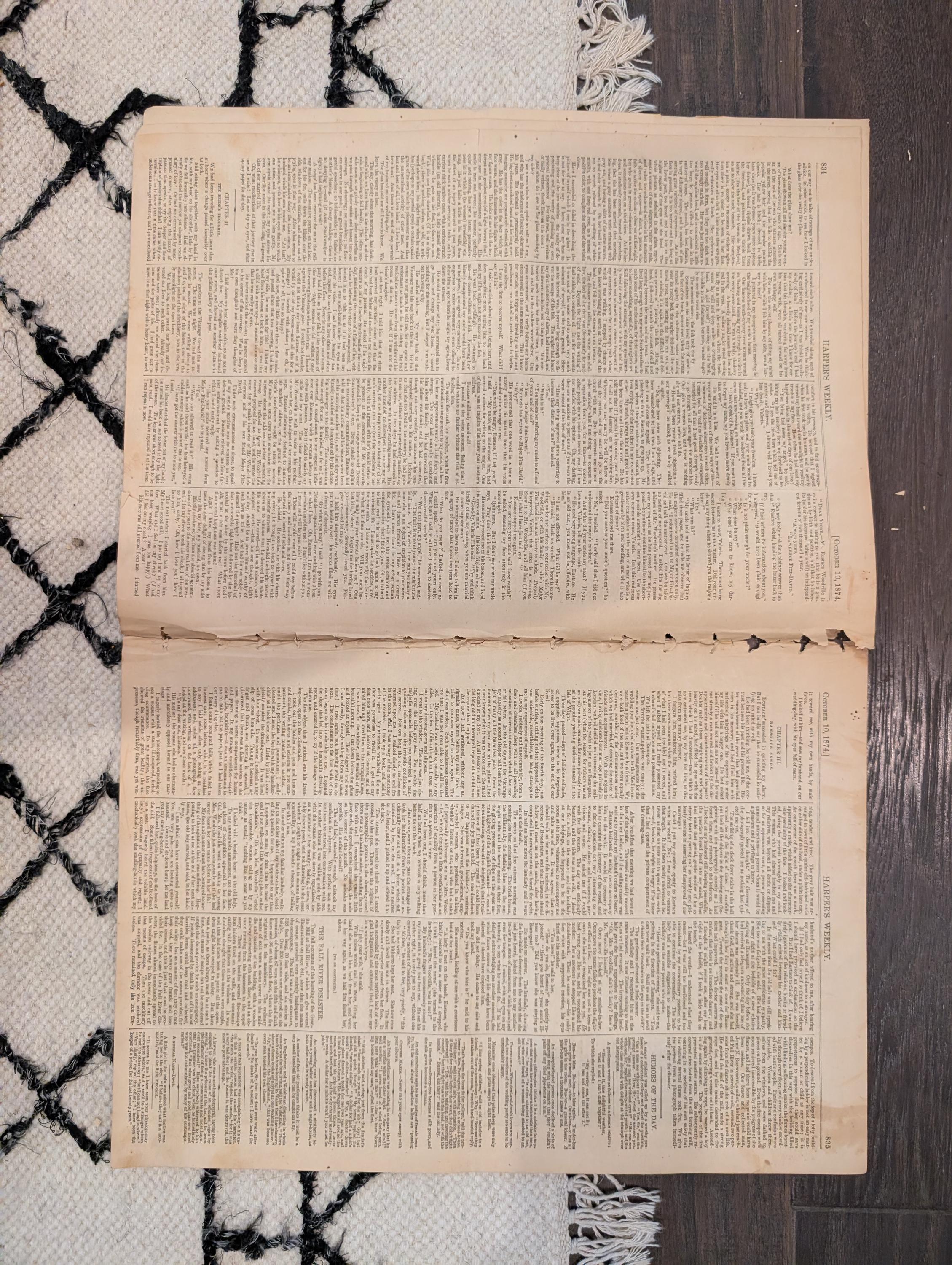 1874 Wild Boar Hunt Centerfold, Louisiana Outrages, Rifle Match — Oct 10