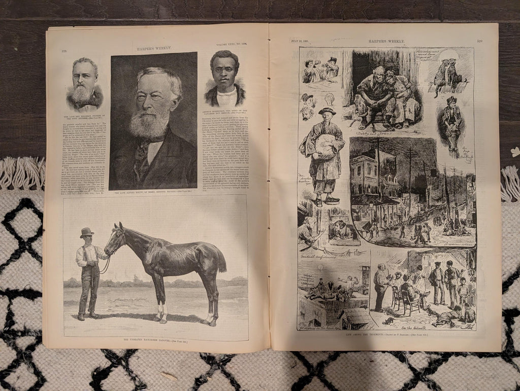 Harper’s Weekly July 23, 1887 – Lincoln Park, Blackfeet Indians, Manitou Colorado, Tenements, Racehorse Hanover – Complete Issue