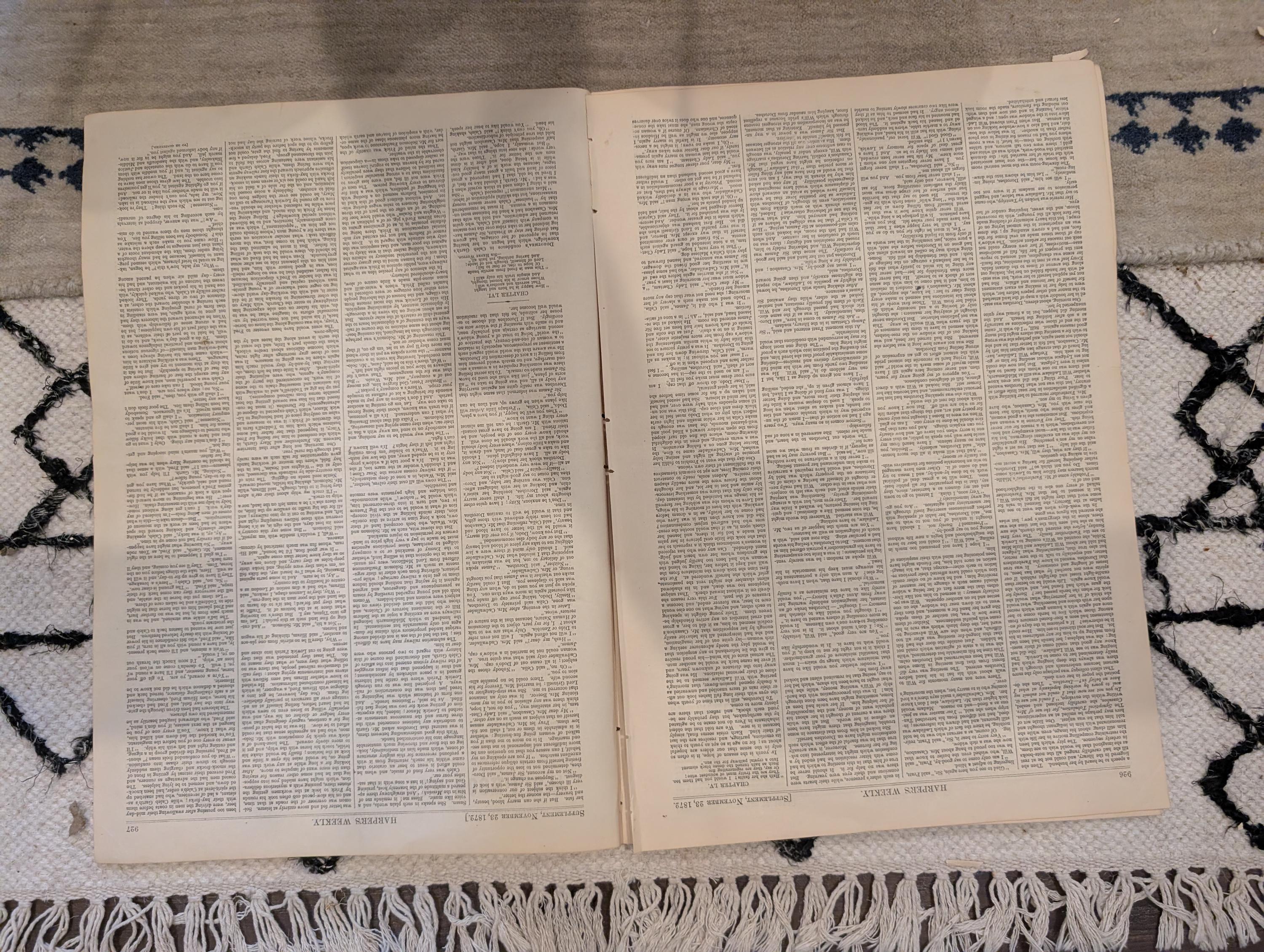 1872 Nast Clasping Hands Harper's Weekly Nov 23 Horse Plague Darjeeling