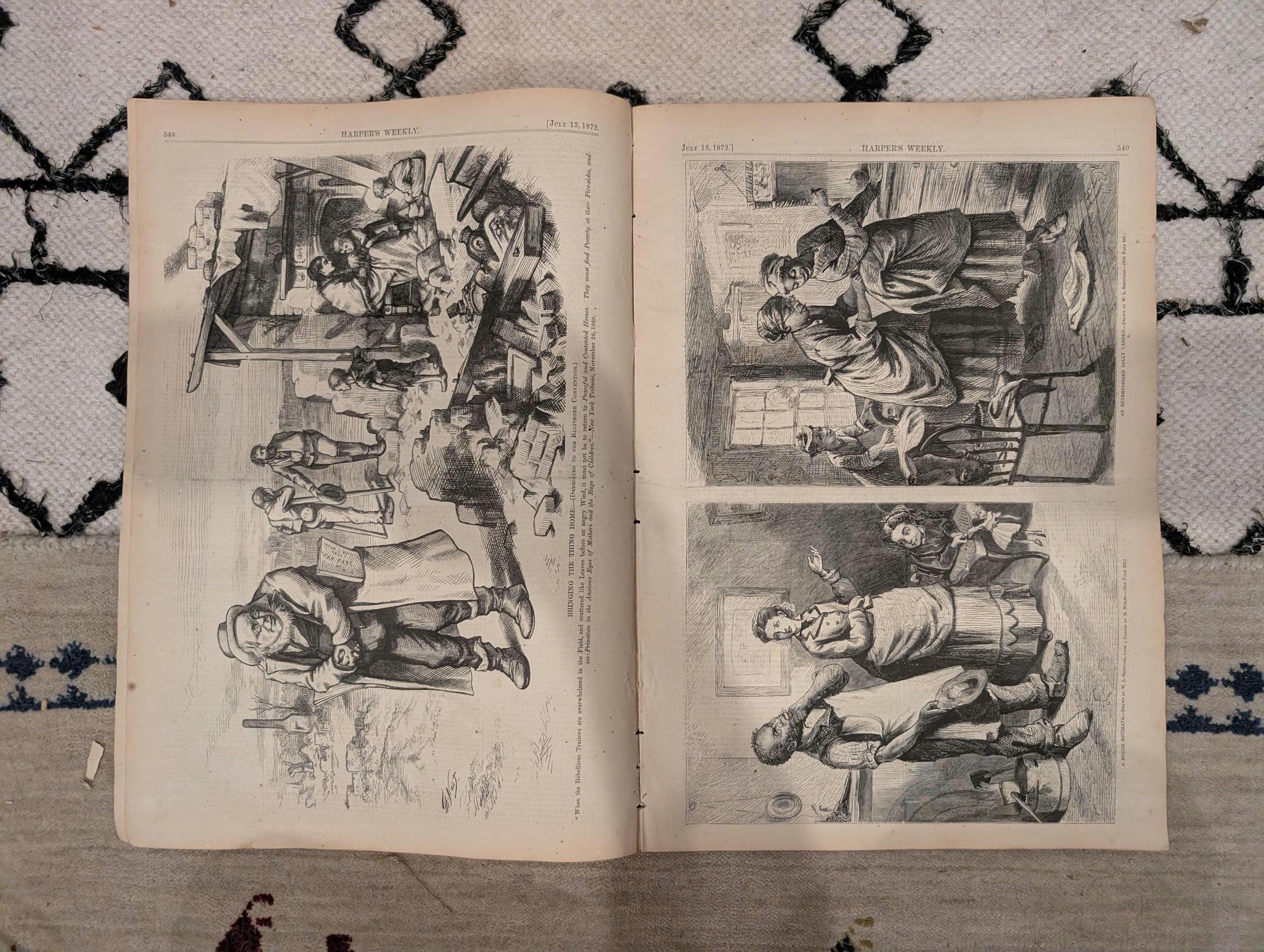 1872 Carpenters Hall Harper's Weekly July 13 Thomas Nast Johann Strauss