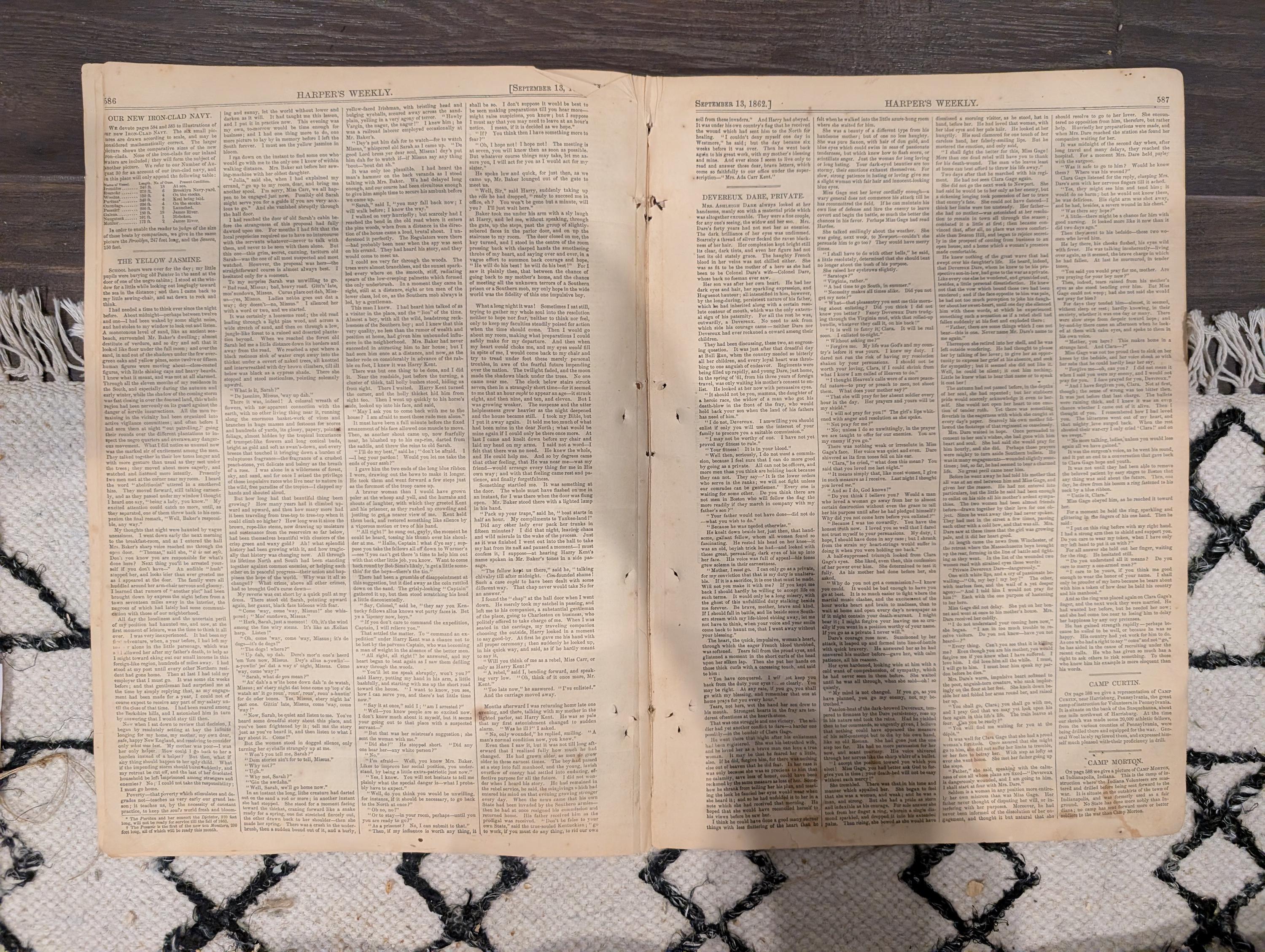 Harper’s Weekly September 13 1862 – Major-General Pope, Bull Run Content, Ironclad Navy Centerfold, Maps – Civil War Newspaper