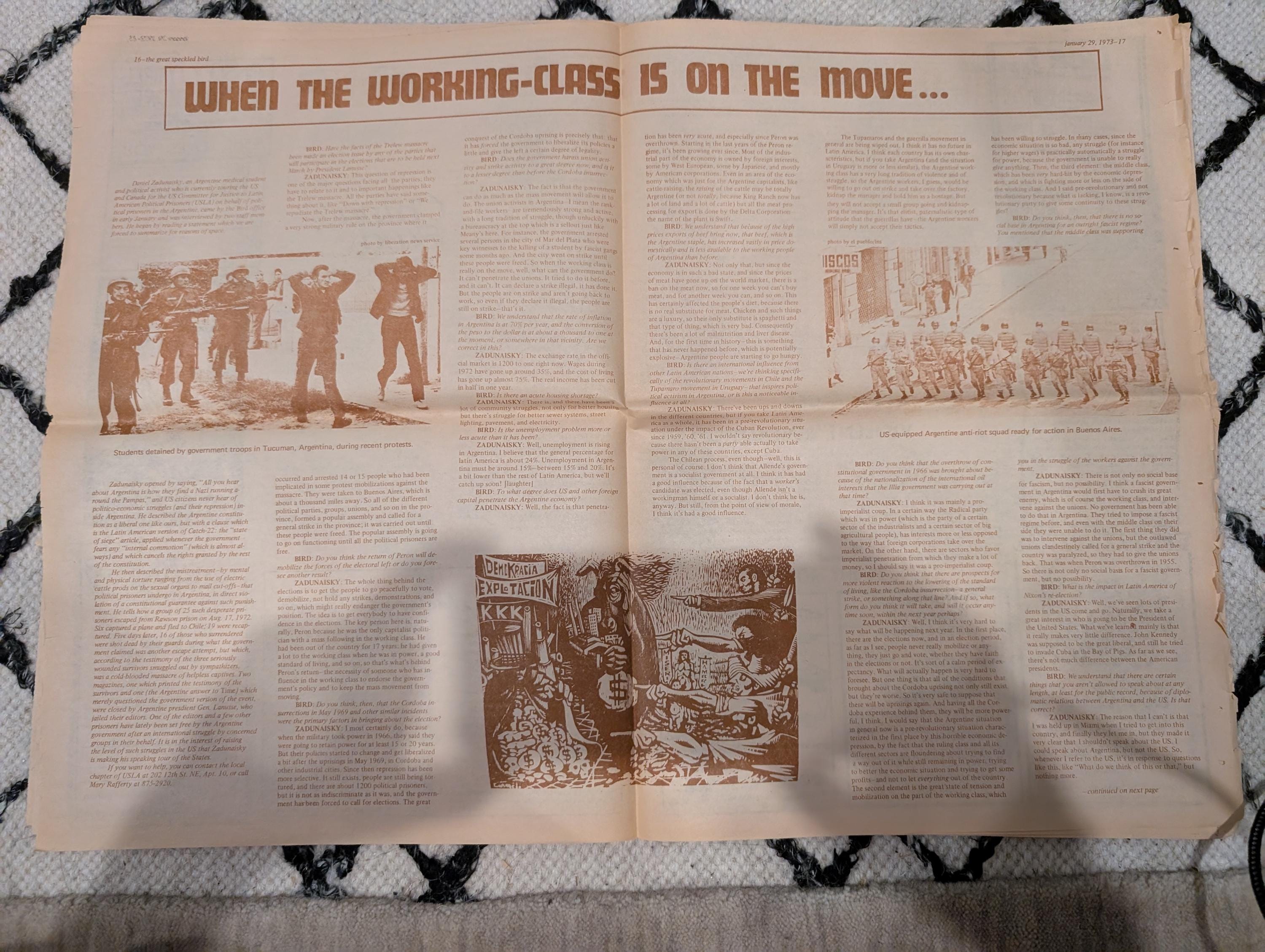 Vintage Underground Newspaper – The Great Speckled Bird – January 29, 1973 – Atlanta Counterculture, Roe v. Wade, MLK March, Richard’s Rock
