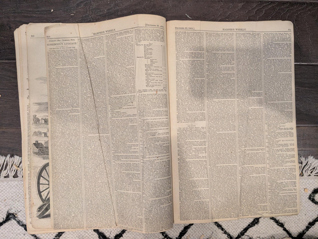 Harper’s Weekly – December 20, 1862 – Fredericksburg Centerfold • Dickens Story • Minnesota Massacre Front Page