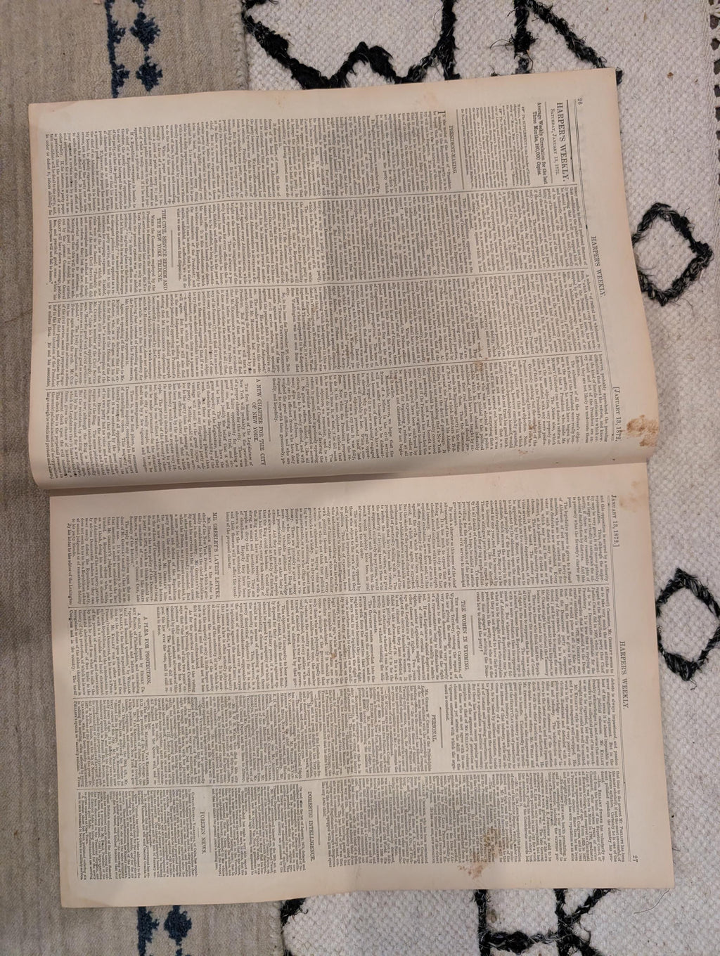 1872 Snow Battle Harper's Weekly January 13 Wilkie Collins George Eliot