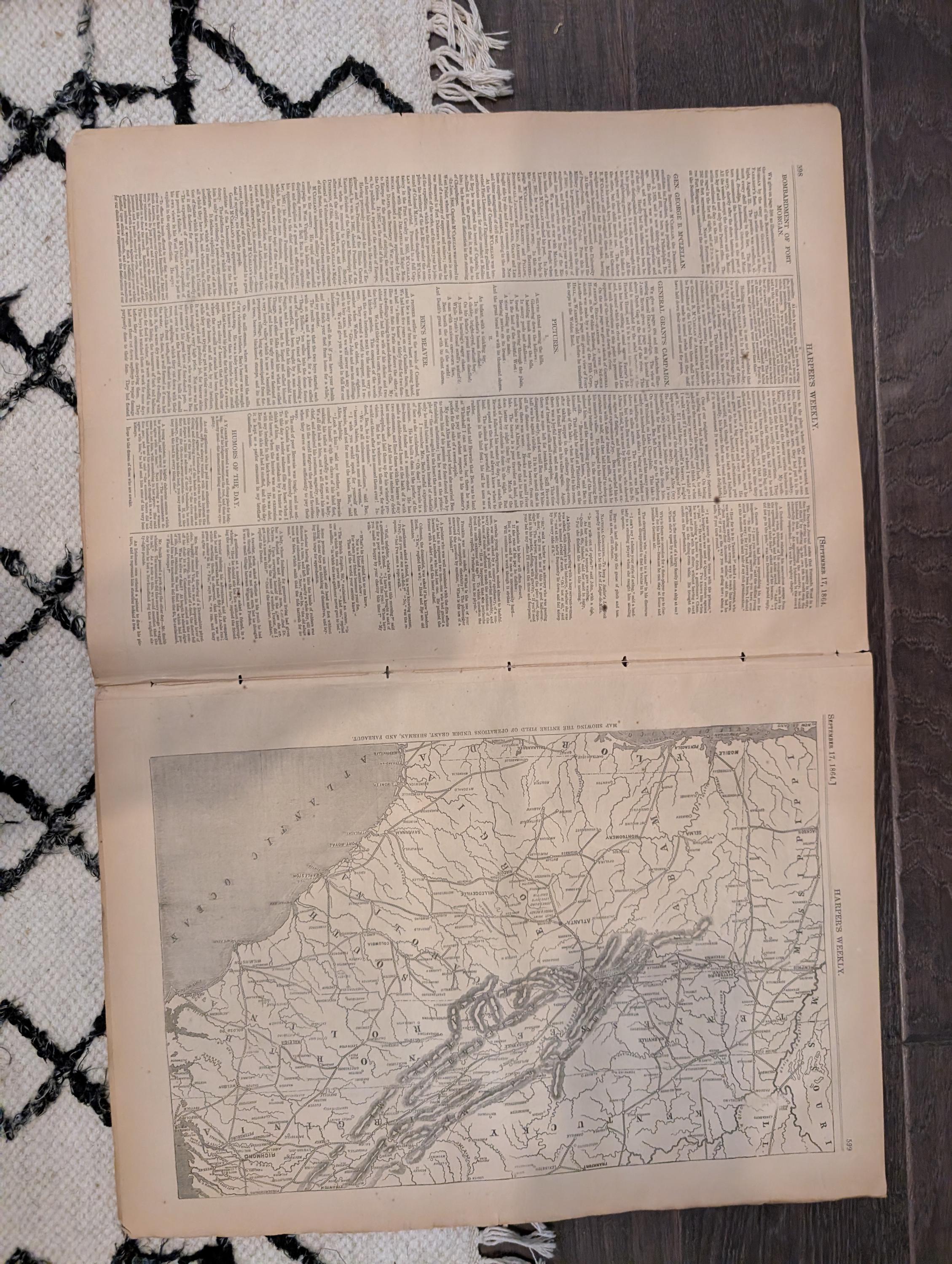 1864 George McClellan Harper's Weekly September 17 Admiral Farragut Mobile Bay