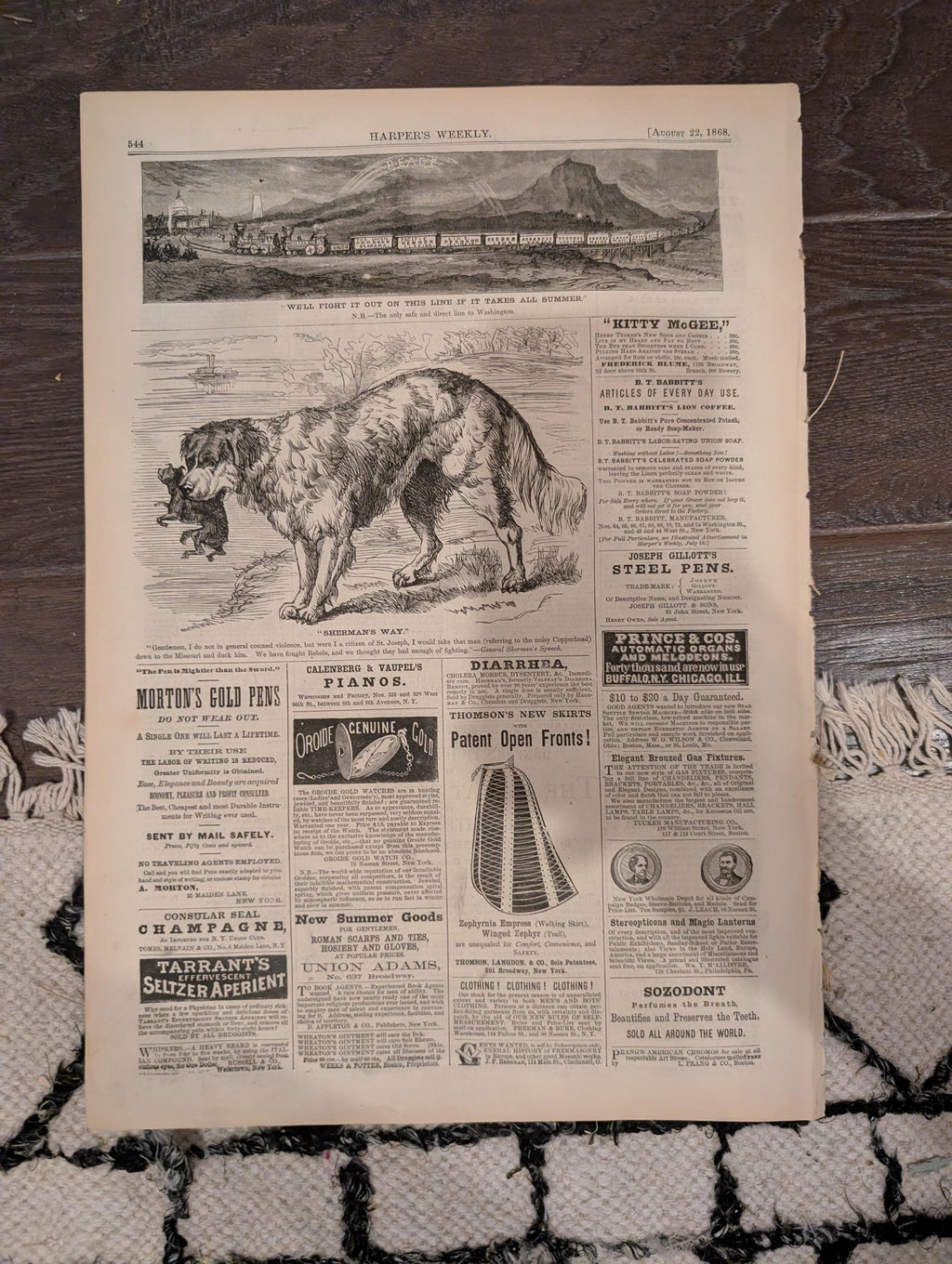 Harper’s Weekly – August 22, 1868 – American Indians • Long Branch Beach • Fishermen of Nauvoo • Ostrich Hunting