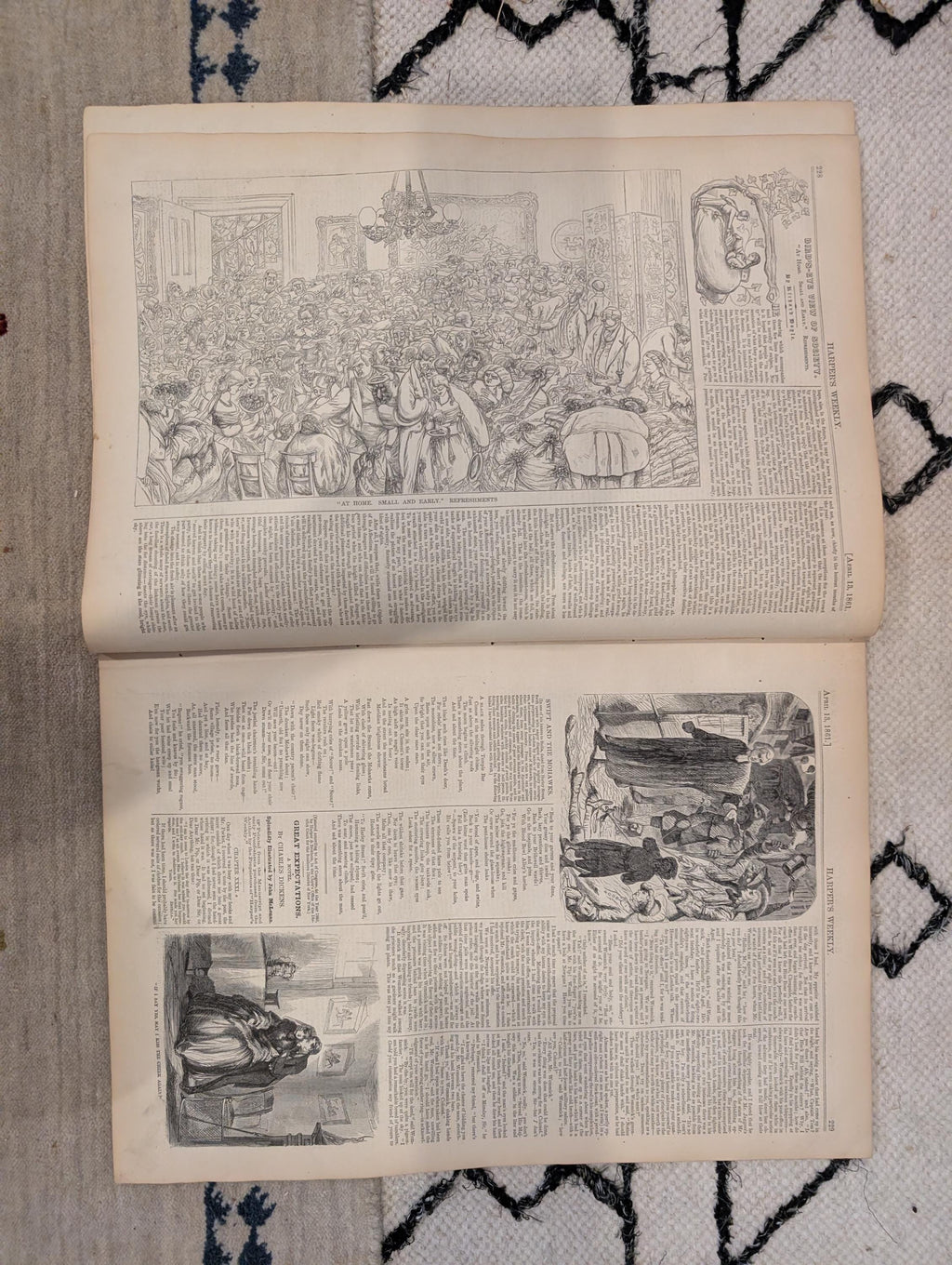 1861 Civil War Fort Pickens Harper's Weekly April 13 Lincoln Dickens