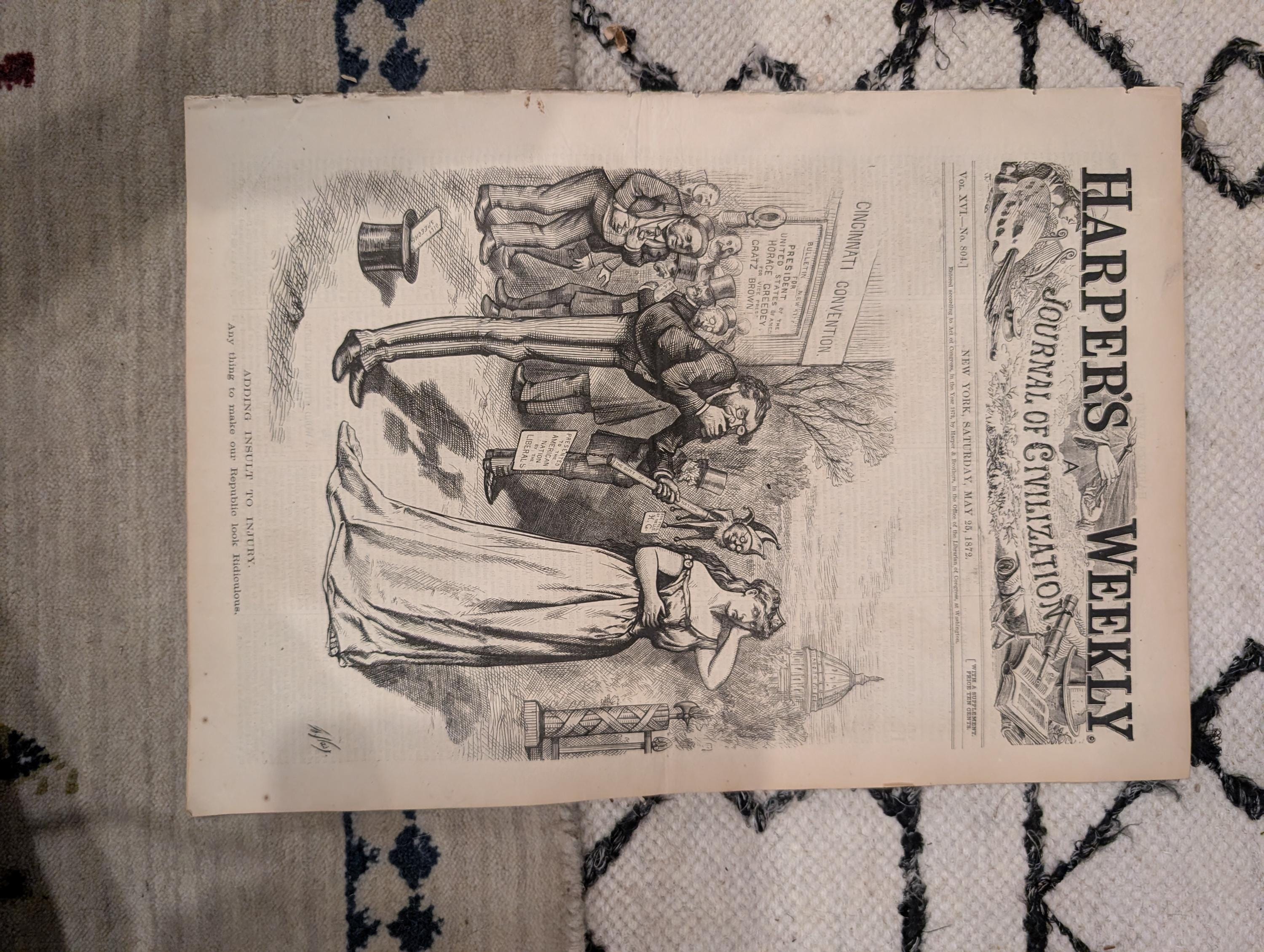 1872 Shah's Palace Teheran Harper's Weekly May 25 Jerusalem Under Temple