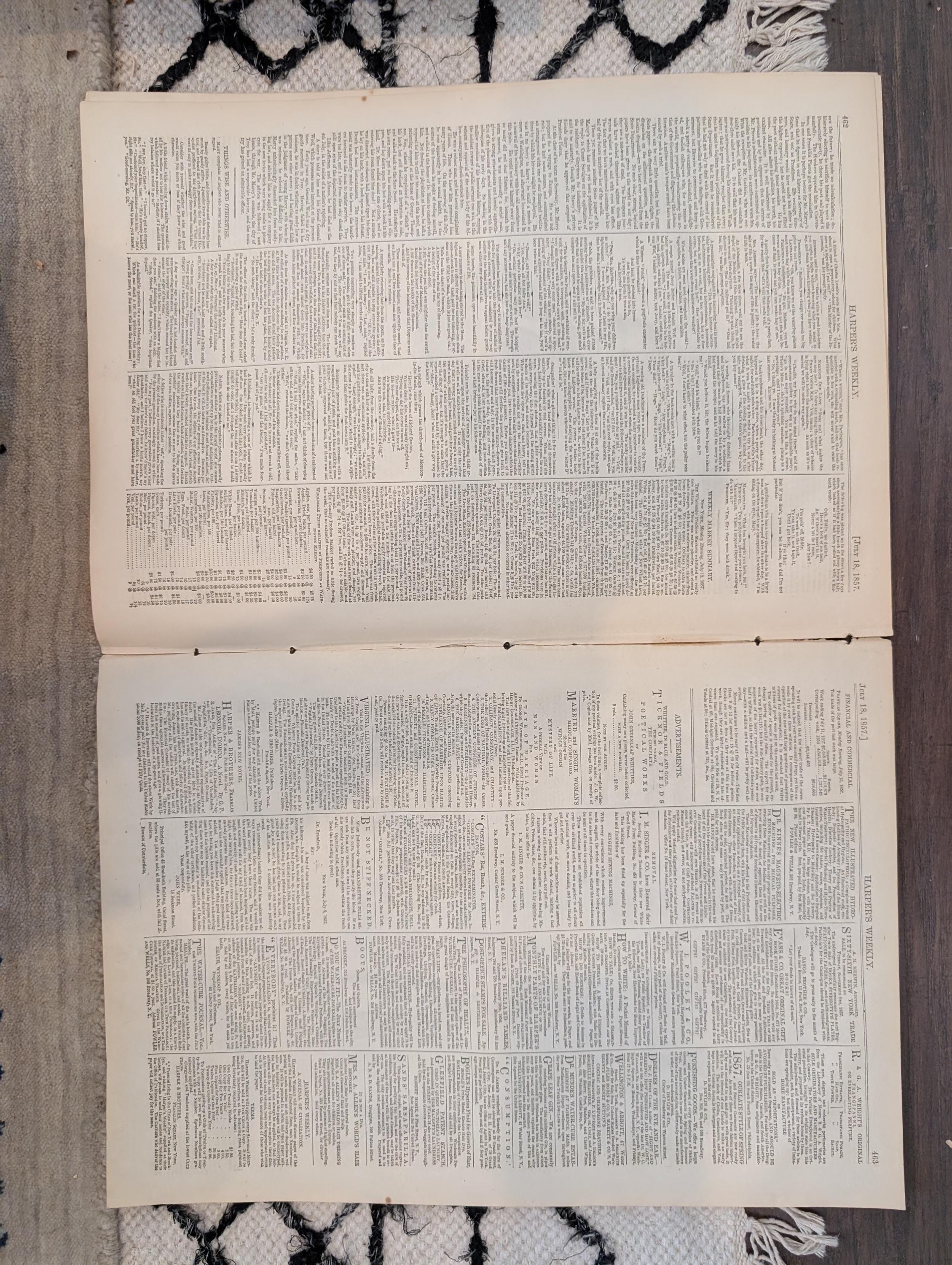 1857 Queen Victoria Harper's Weekly July 18 Hebron Holy Land William Marcy