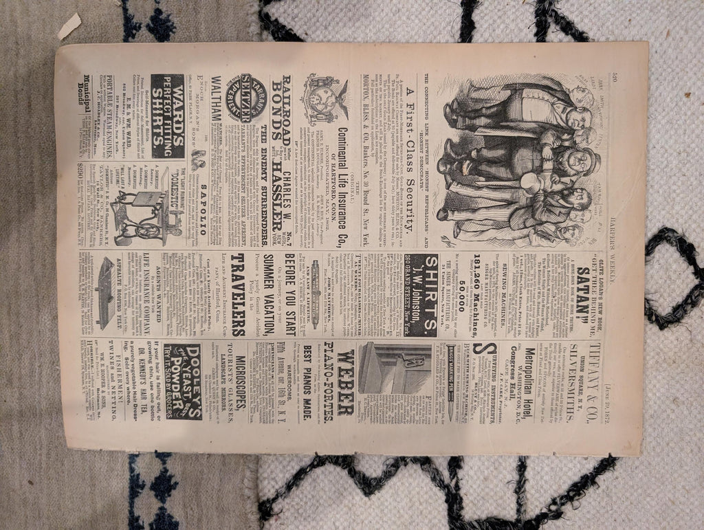 1872 Ulysses S Grant Harper's Weekly June 29 Boston Peace Jubilee Nast