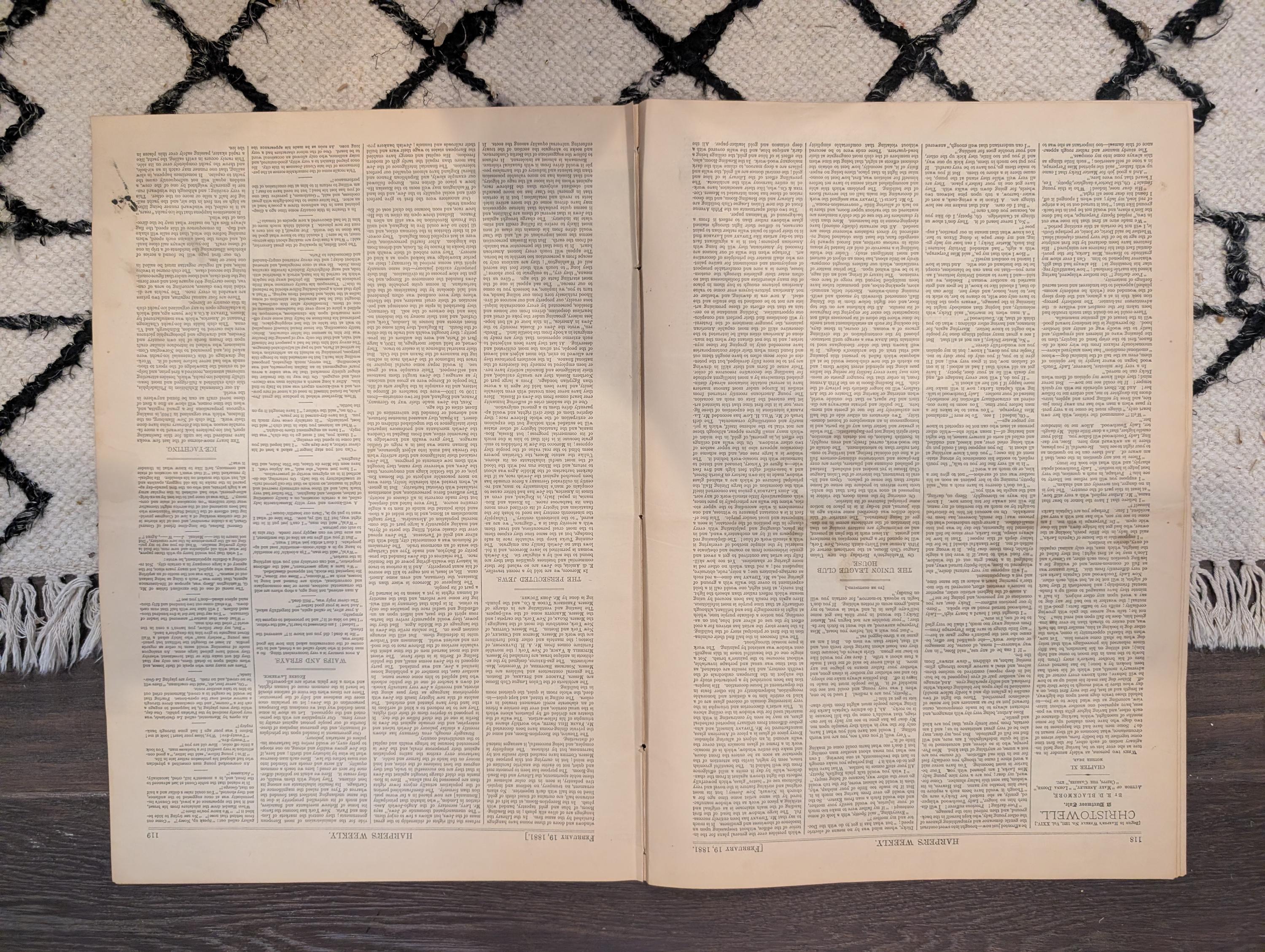 1881 Ice Yachting Hudson River, Chichester Cathedral, Stranded Steamship, Lima Peru — Feb 19