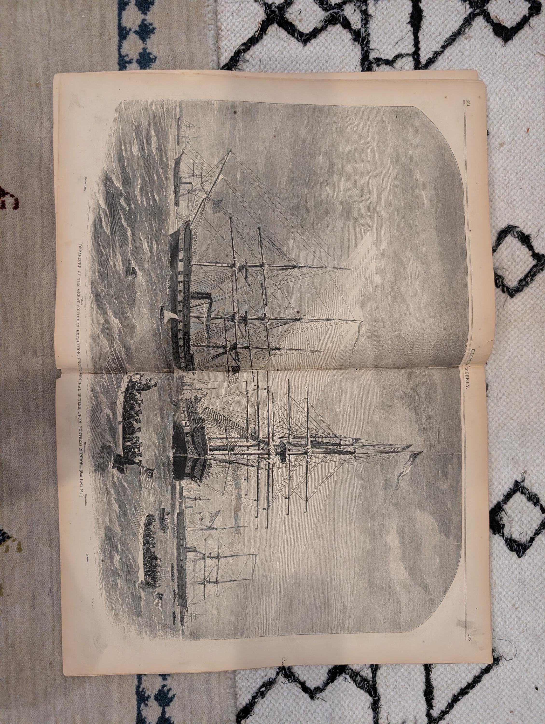 1861 General Butler Hatteras Expedition Harper's Weekly Sept 14 West Point Foundry