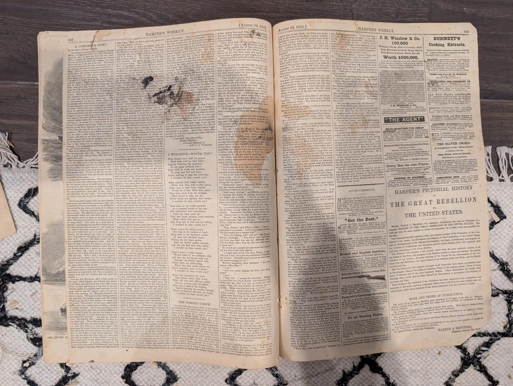 Harper’s Weekly August 23 1862 Civil War Capitol War Meeting Ironclads Harrison’s Landing Newspaper