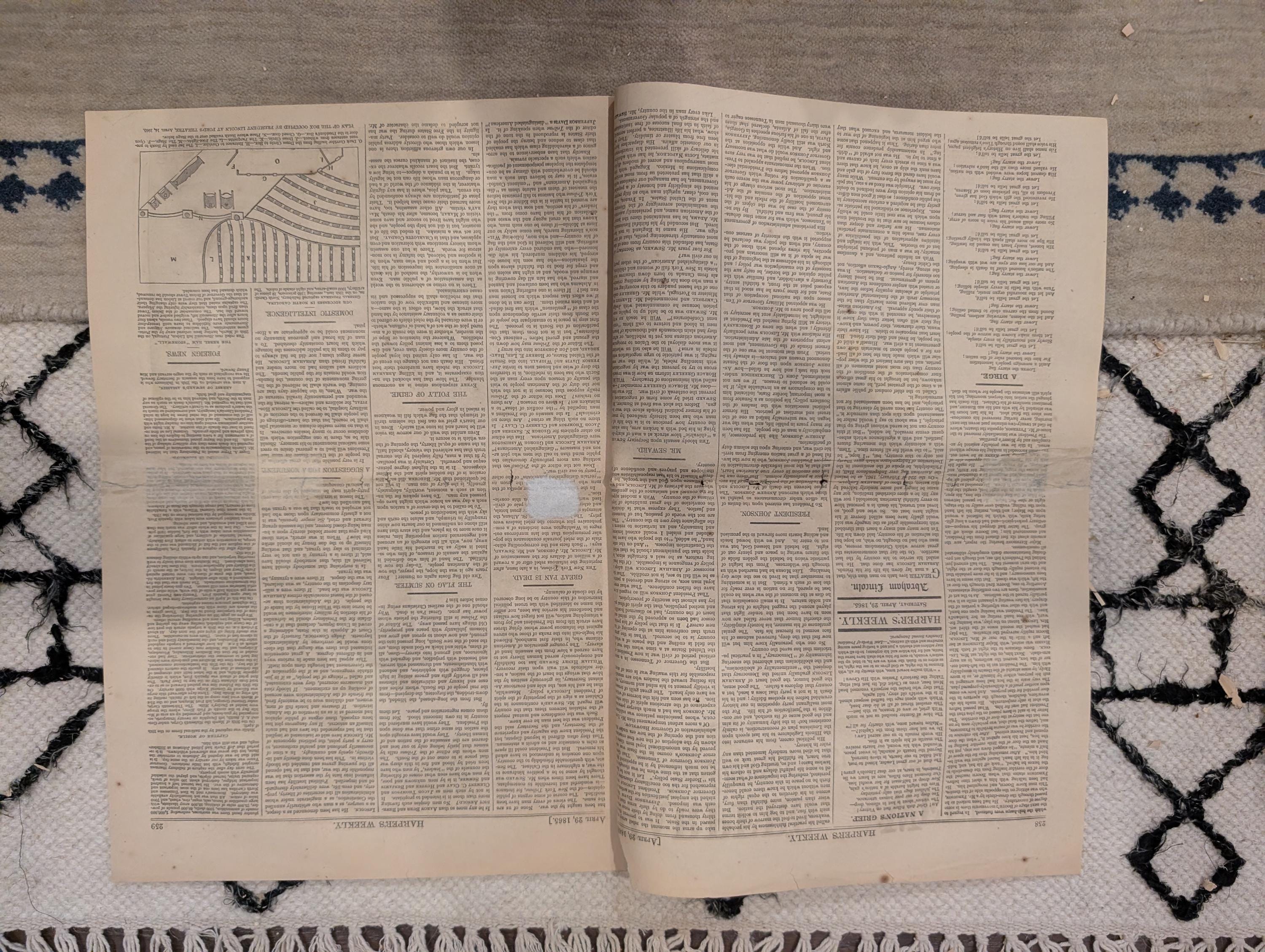 1865 Lincoln Assassination Harper's Weekly April 29 John Wilkes Booth