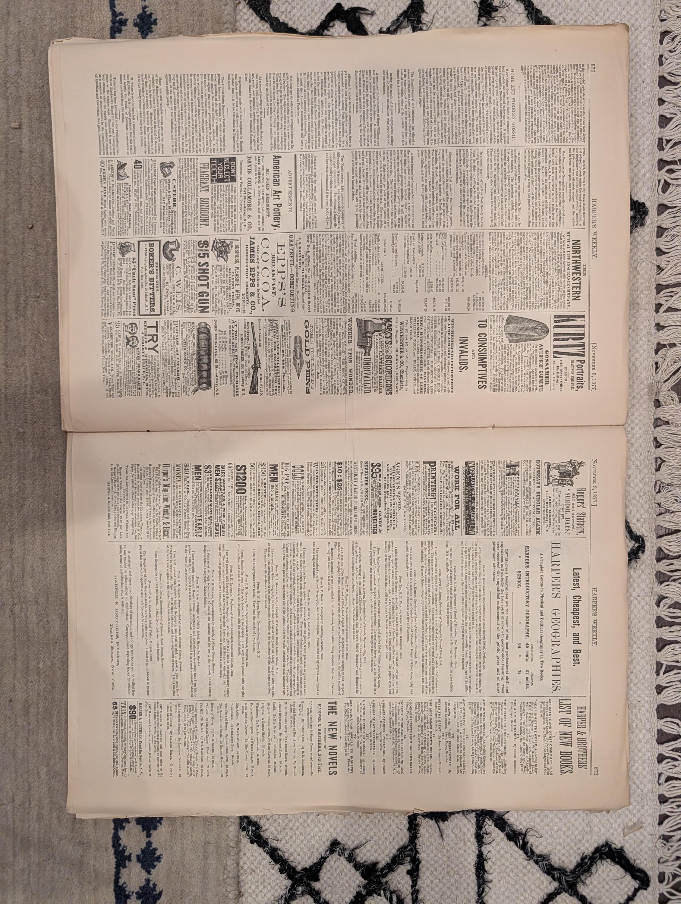 1877 Hot Springs Arkansas, Nast Tiger & Lamb, Shipka Pass — Nov 3