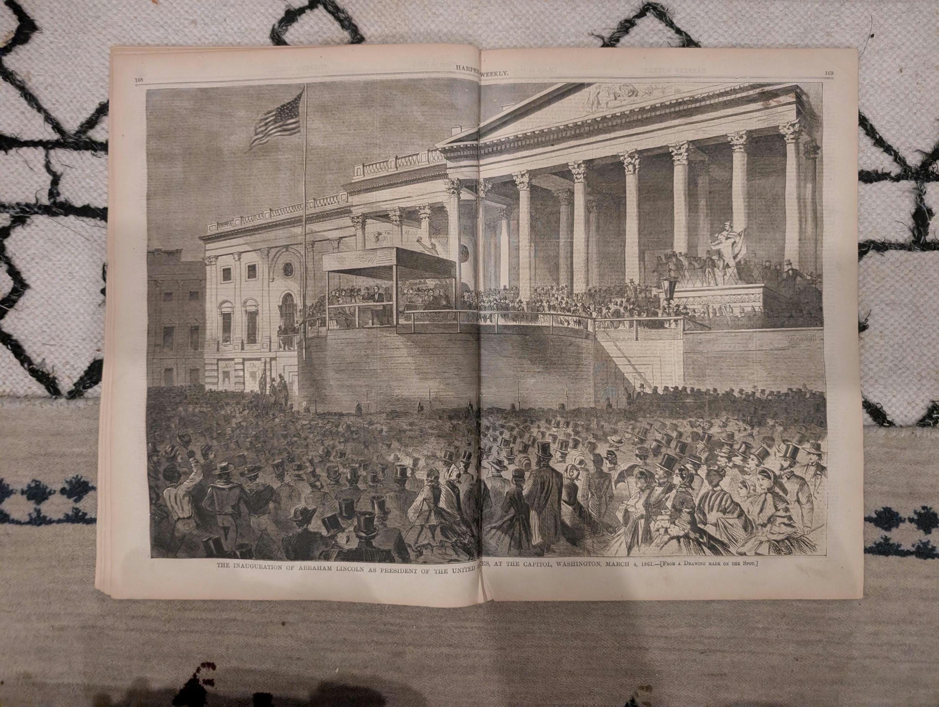 1861 Lincoln Inauguration Winslow Homer Harper's Weekly March 16 Norfolk Navy Yard