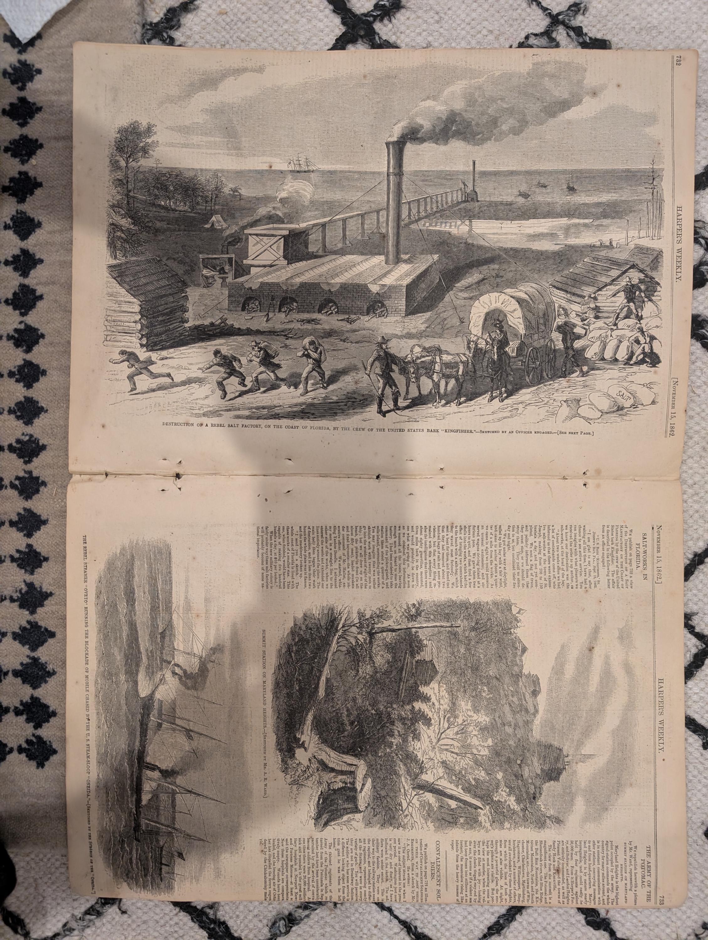 Harper’s Weekly, November 15, 1862 – Winslow Homer “Sharpshooter on Picket Duty,” Capitol Dome Under Construction – Civil War Newspaper