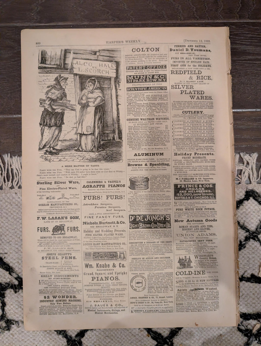 Harper’s Weekly – December 12, 1868 – Whipping Post • Alaska Interior • Newsboys in Richmond • Philadelphia Tragedy • Madrid Execution Scaff