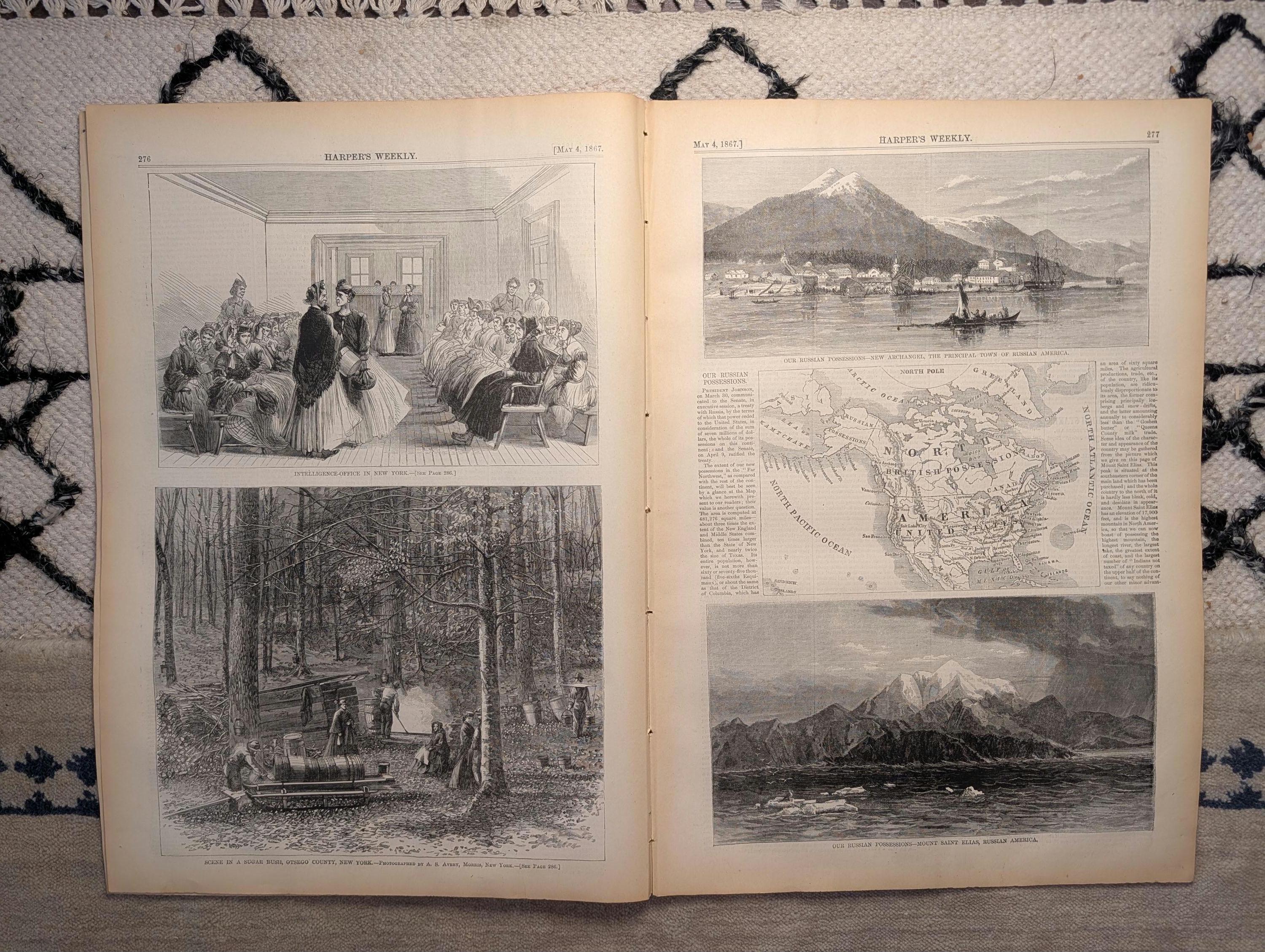 1867 Alaska "Seward's Folly," Three Black Soldiers, Otsego Sugar Rush — May 4
