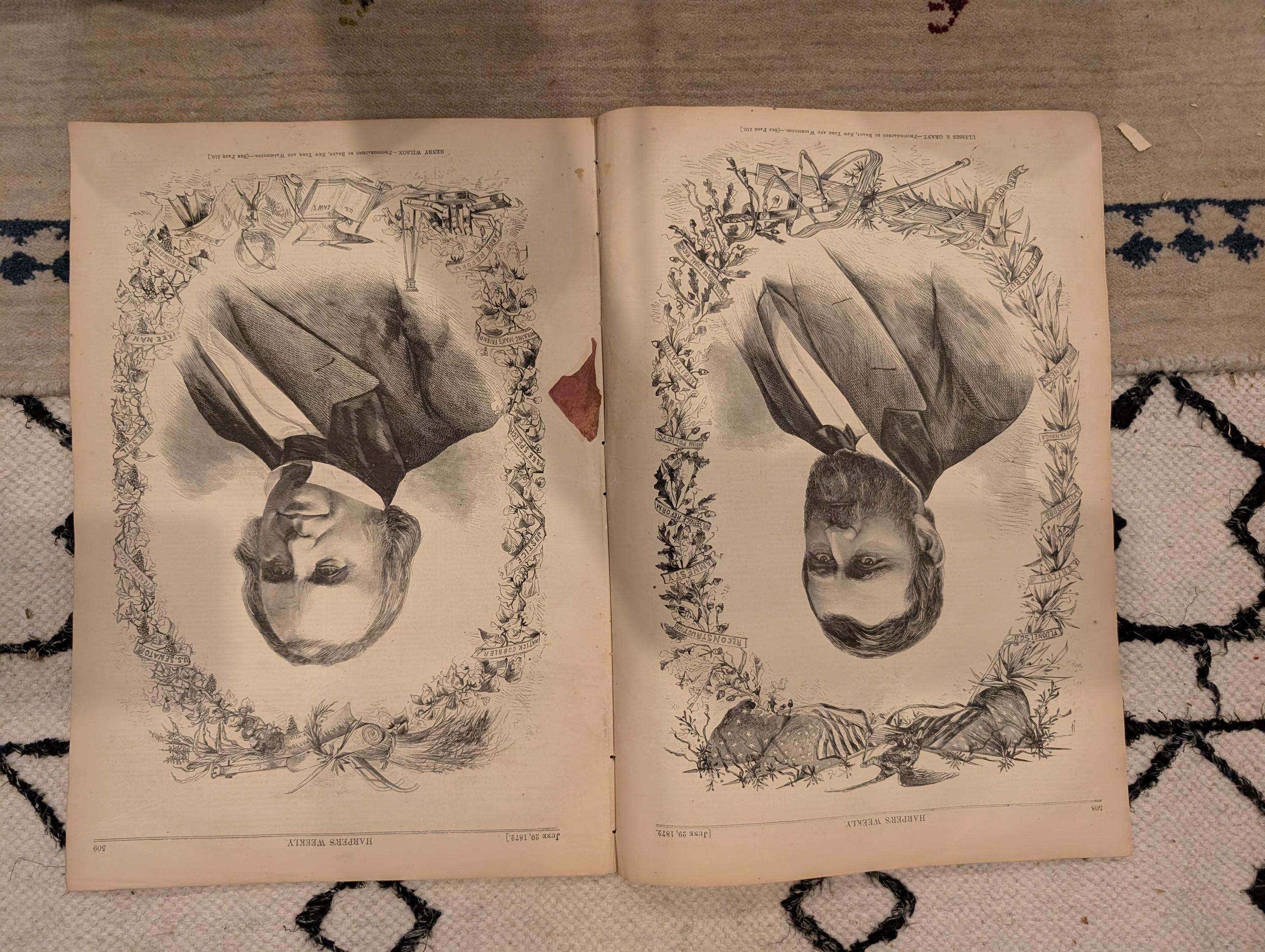 1872 Ulysses S Grant Harper's Weekly June 29 Boston Peace Jubilee Nast