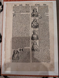 1496 Nuremberg Chronicle Leaf — Popes & Clergy Woodcuts — Original 15th Century Incunable Page
