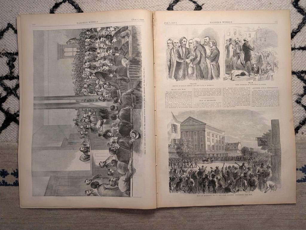 1867 Jefferson Davis Trial — Bail Hearing Richmond, Rebel Demonstration — Jun 1