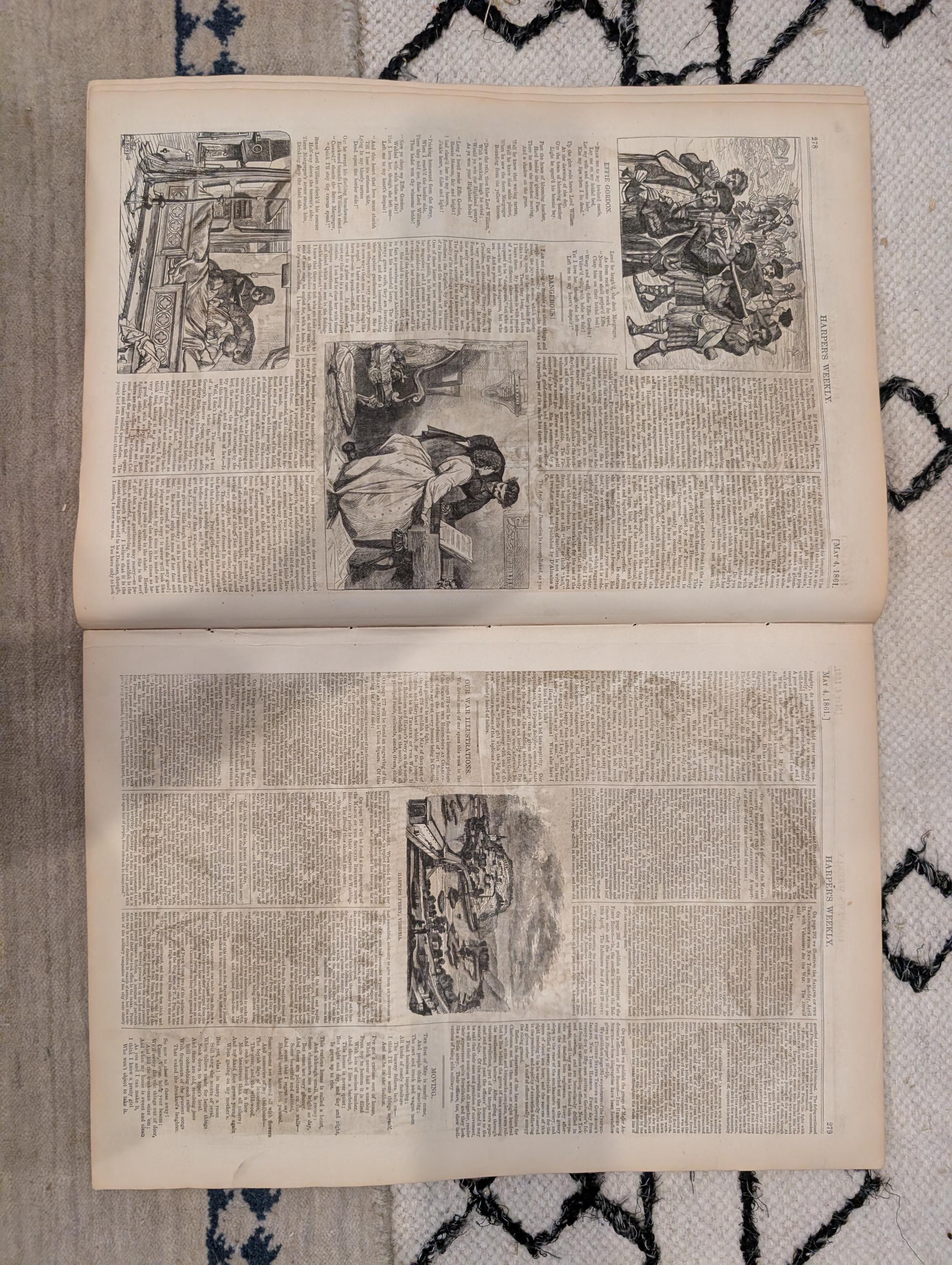 1861 Charleston House-Tops Harper's Weekly May 04 First Blood Baltimore