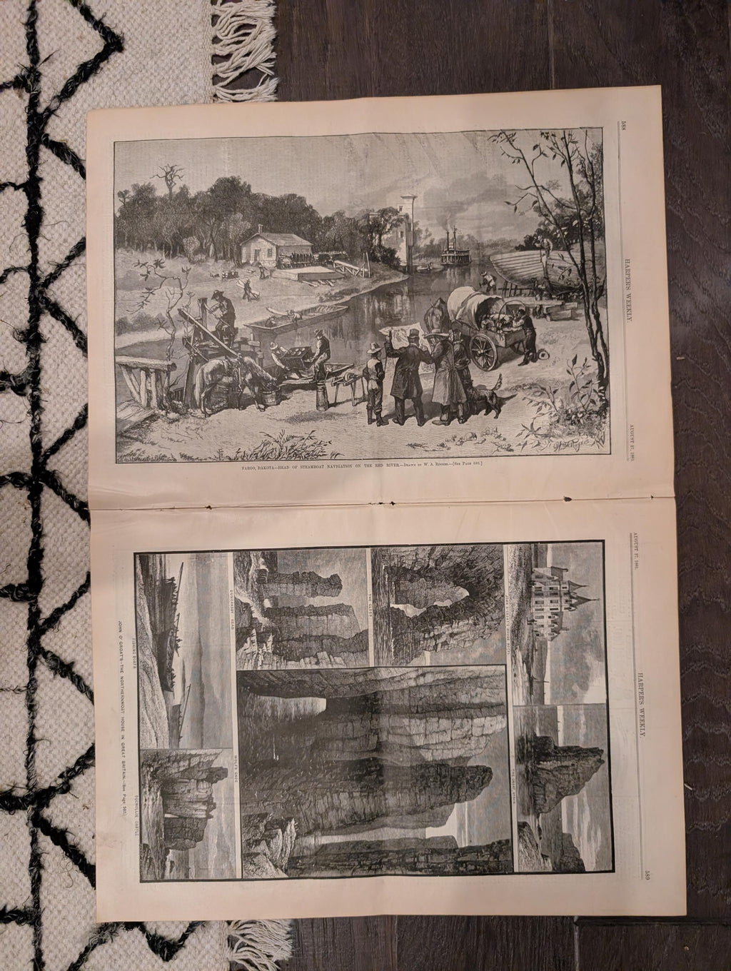1881 Fargo Dakota Steamboat, Electric Light at Sea, Cripples Rockaway Beach — Aug 27