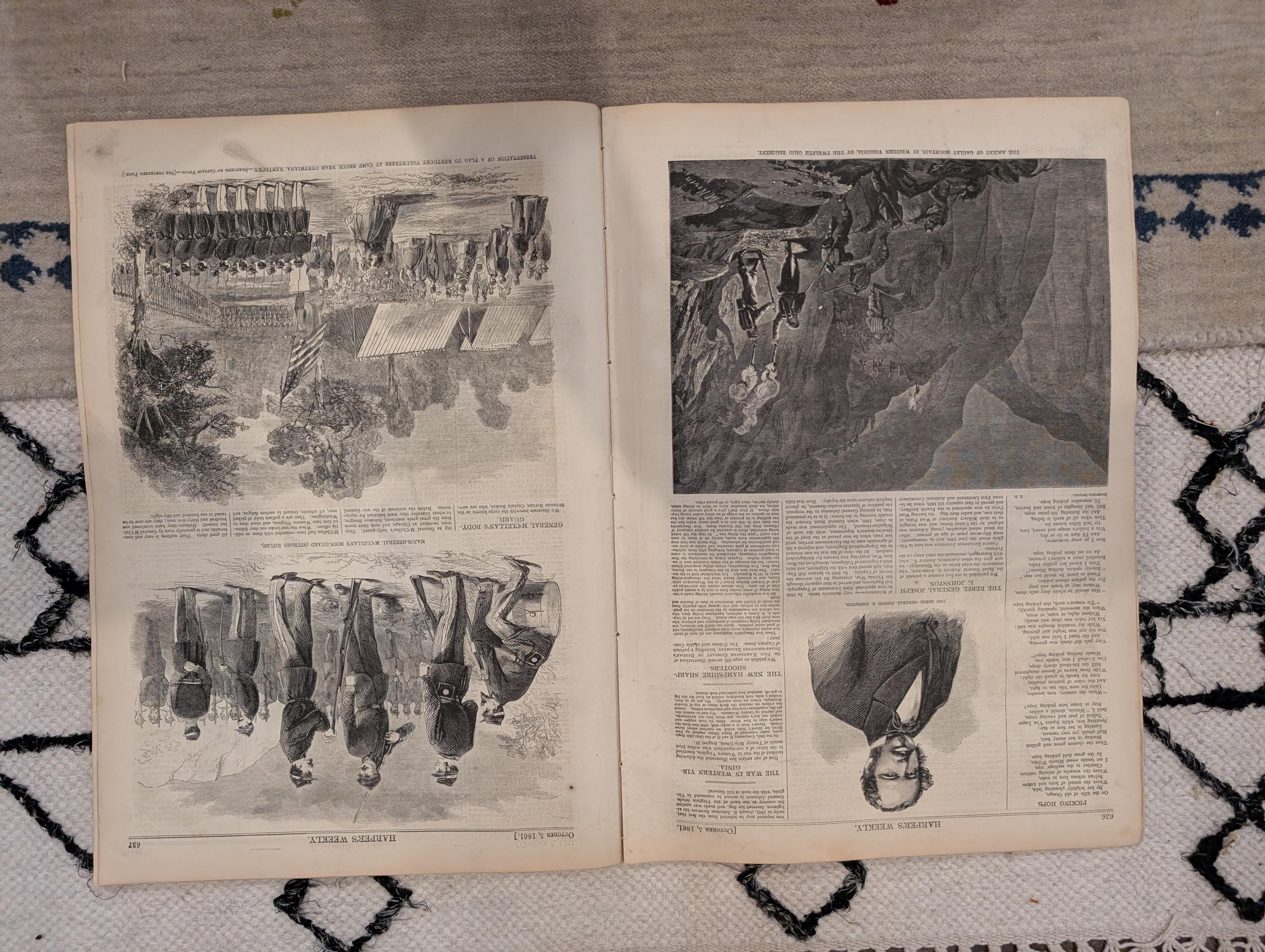 1861 Berdan Sharpshooters Harper's Weekly Oct 05 Telescopic Rifle 1st Ohio Zouaves
