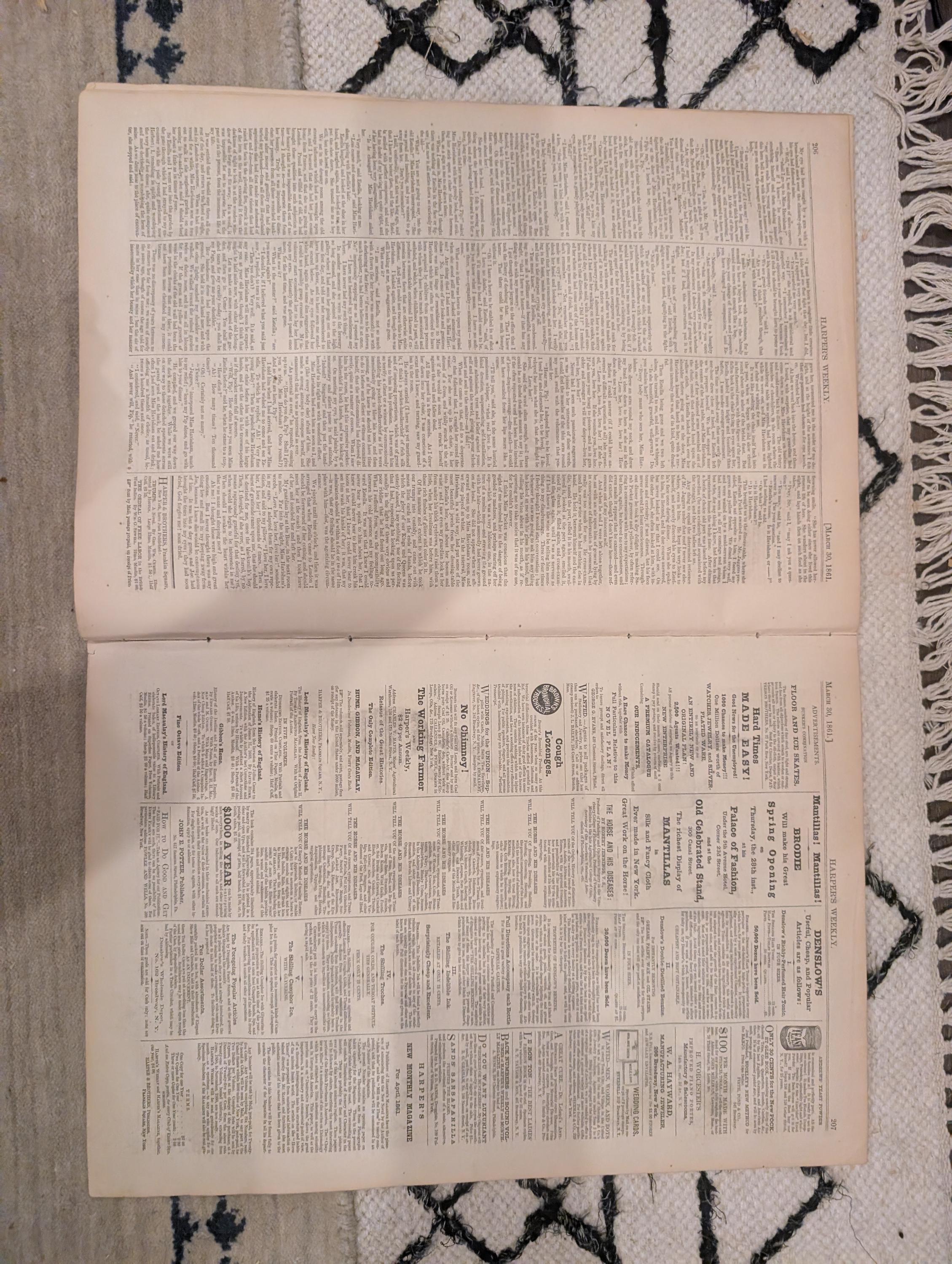 1861 Vassar College Sam Houston Harper's Weekly March 30 New Orleans