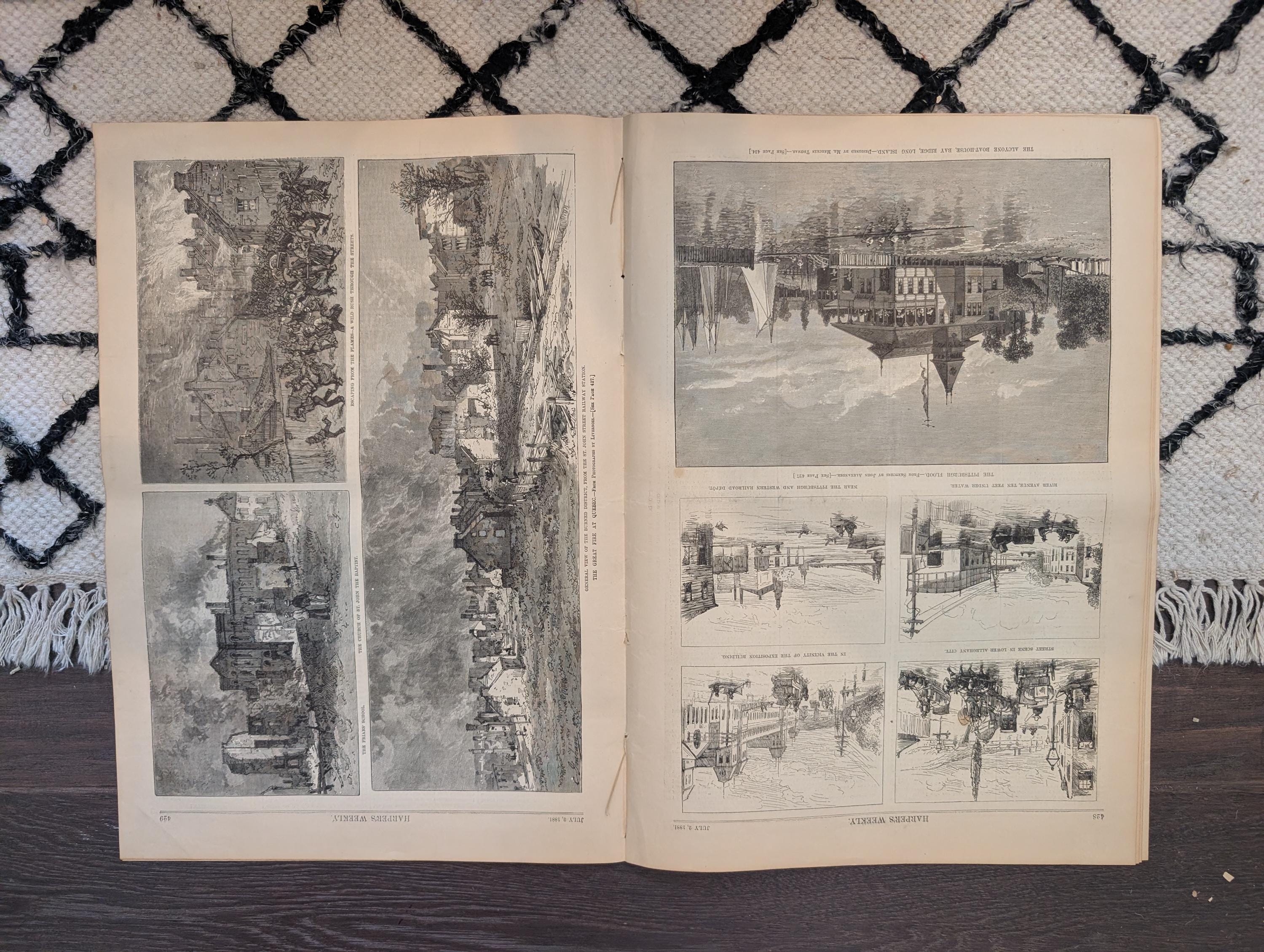 1881 Nast, Pittsburgh Flood, Quebec Fire, Electric Railway, Roman Villa Malta — Jul 2