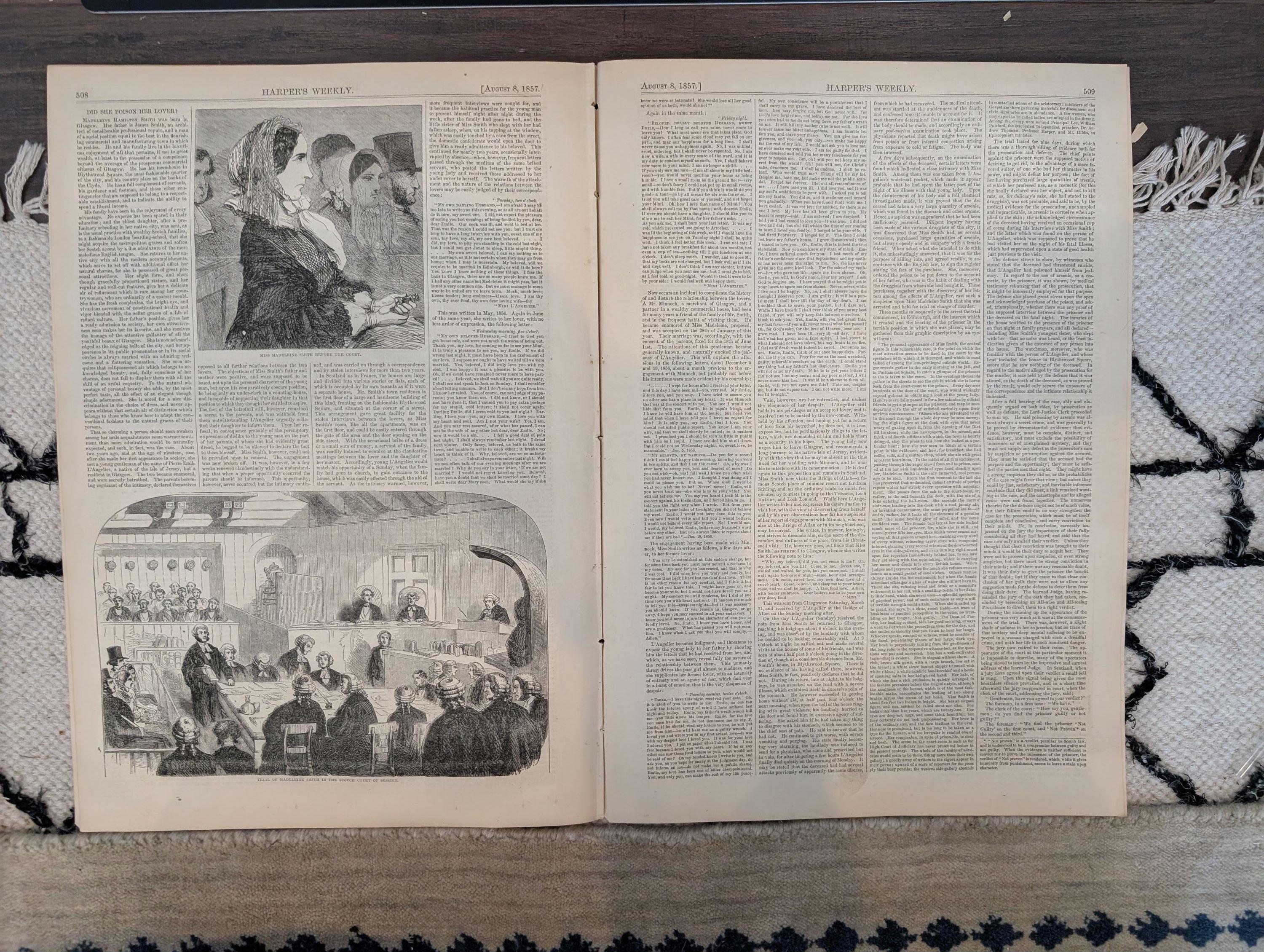 1857 Madeleine Smith Trial Harper's Weekly August 08 New England Cattle Fair