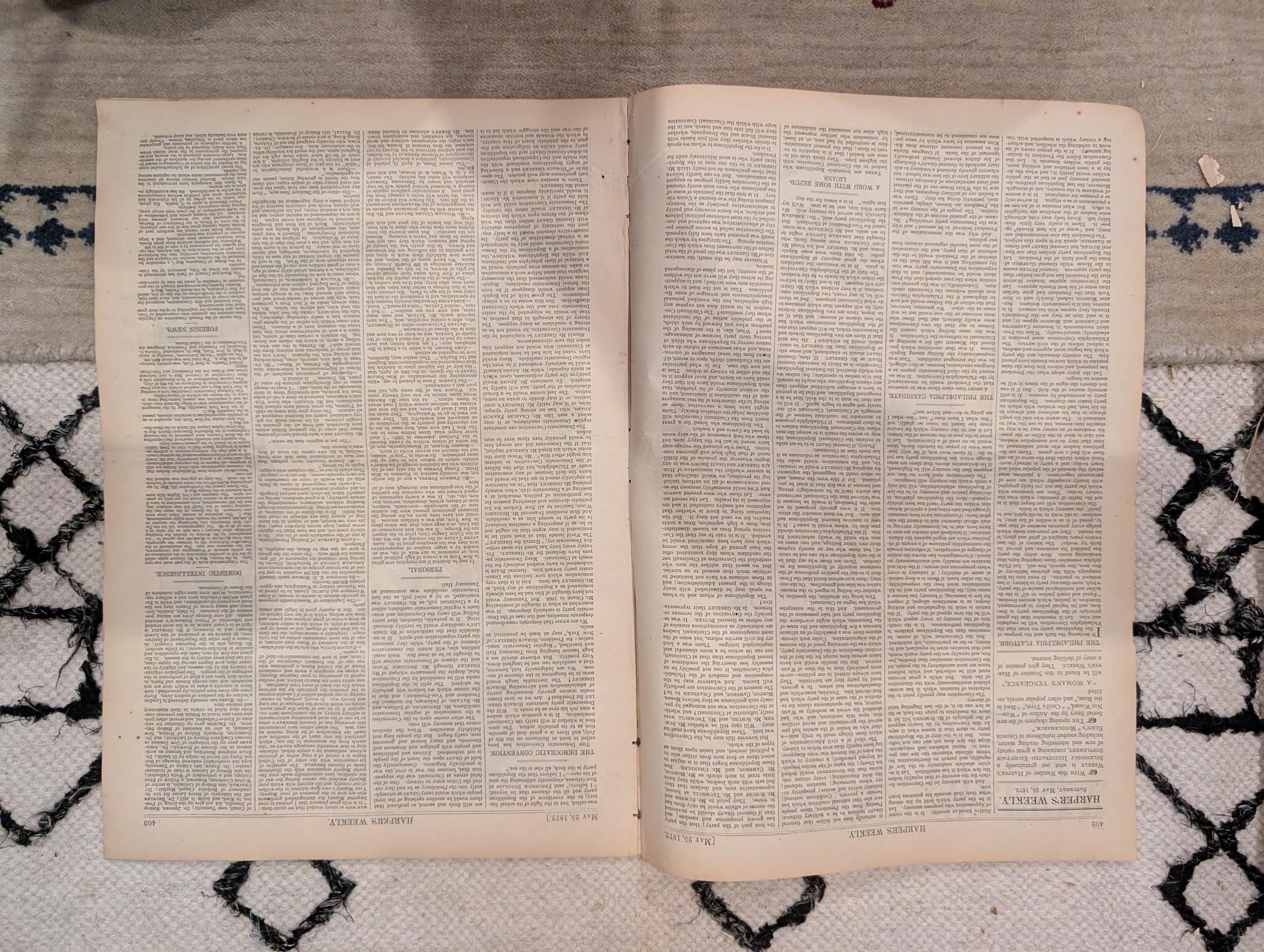 1872 Shah's Palace Teheran Harper's Weekly May 25 Jerusalem Under Temple