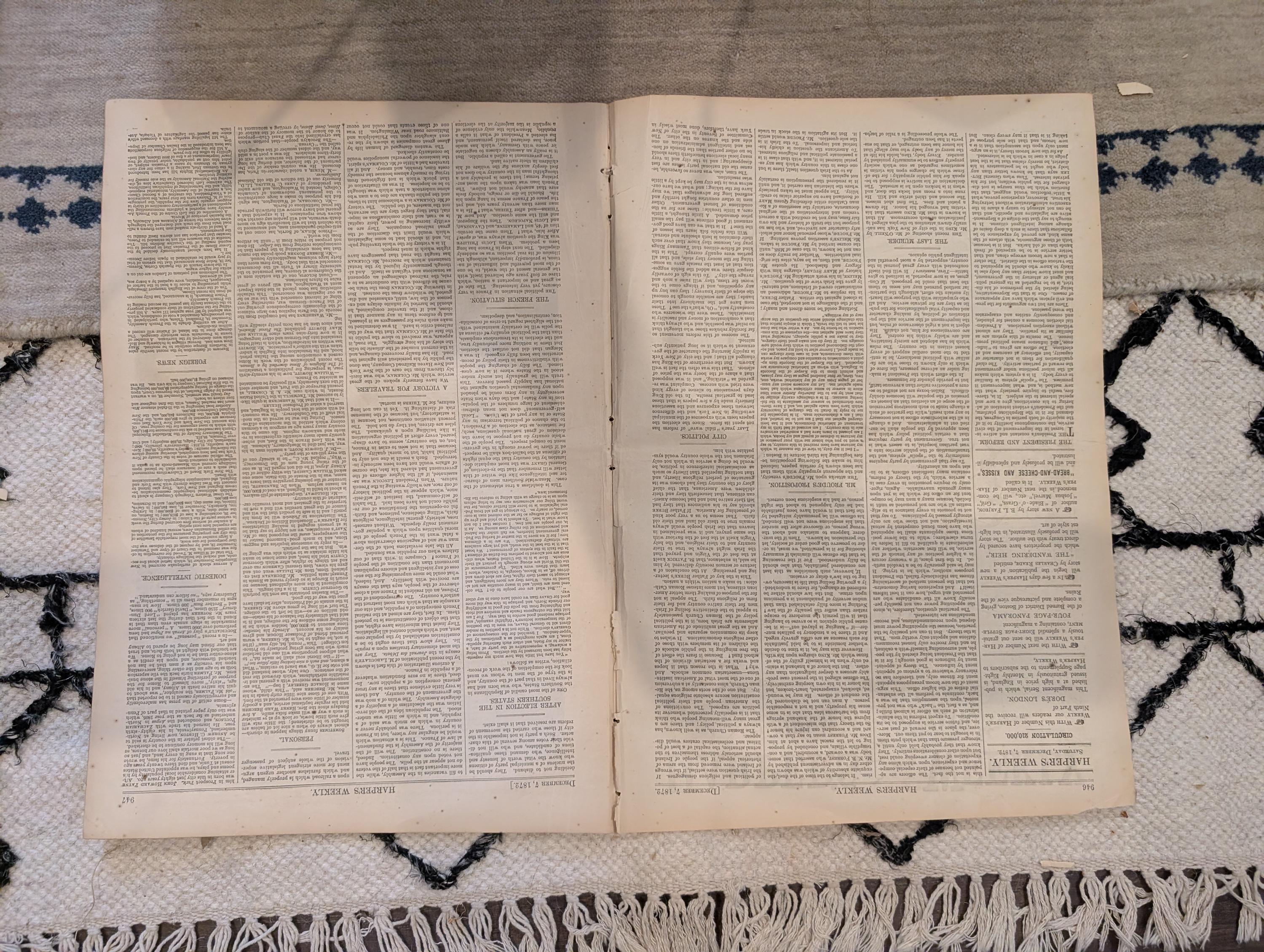 1872 Nast No Surrender Harper's Weekly Dec 07 Boston Fire Gambling
