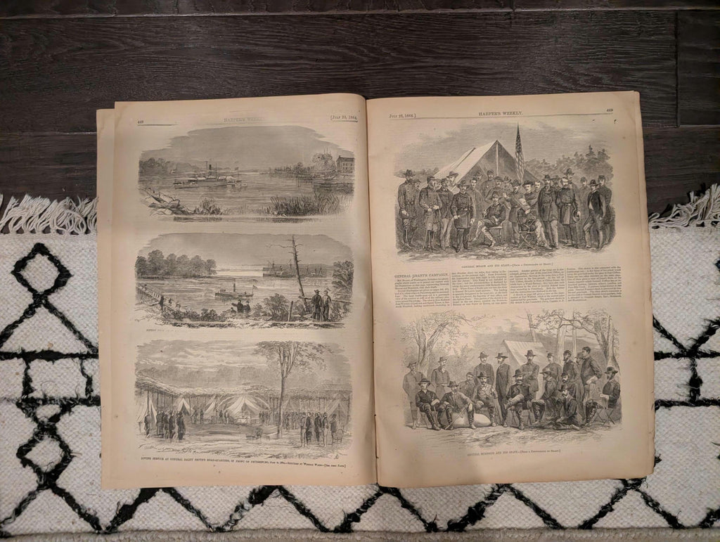 1864 Sinking of the Alabama Harper's Weekly July 23 Petersburg & Sherman