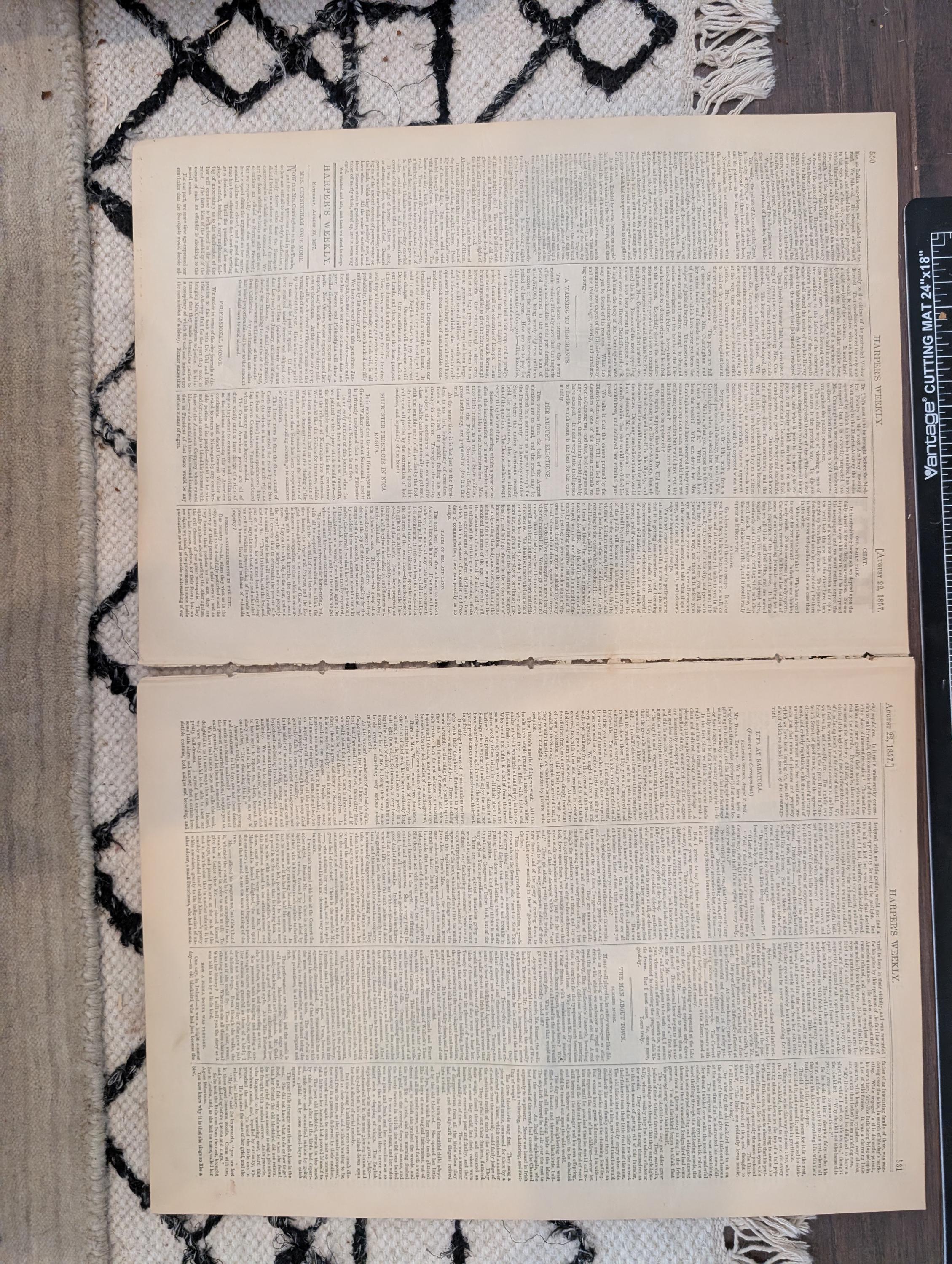 1857 Washington Territory Frontier Harper's Weekly August 22 White Mountains