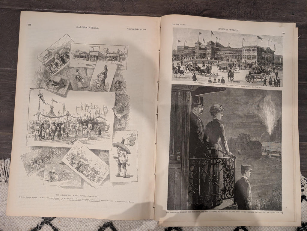Harper’s Weekly – October 15, 1887 | Bar Harbor Centerfold, Presidential Tour, G.A.R., Munich Oktoberfest
