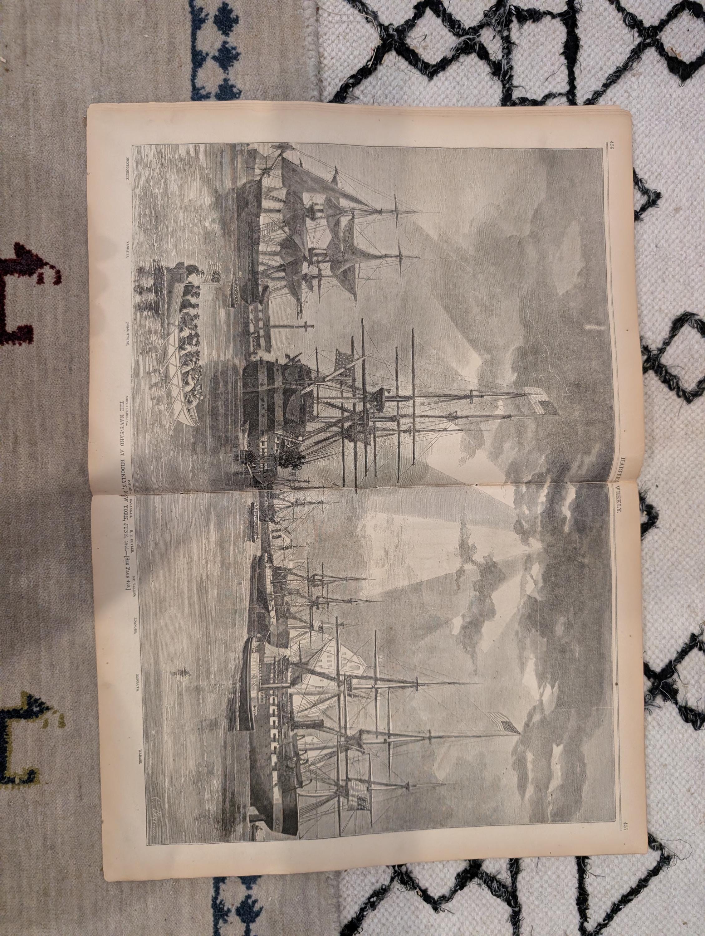 1861 Winslow Homer Watertown Arsenal Harper's Weekly July 20 Brooklyn Navy Yard