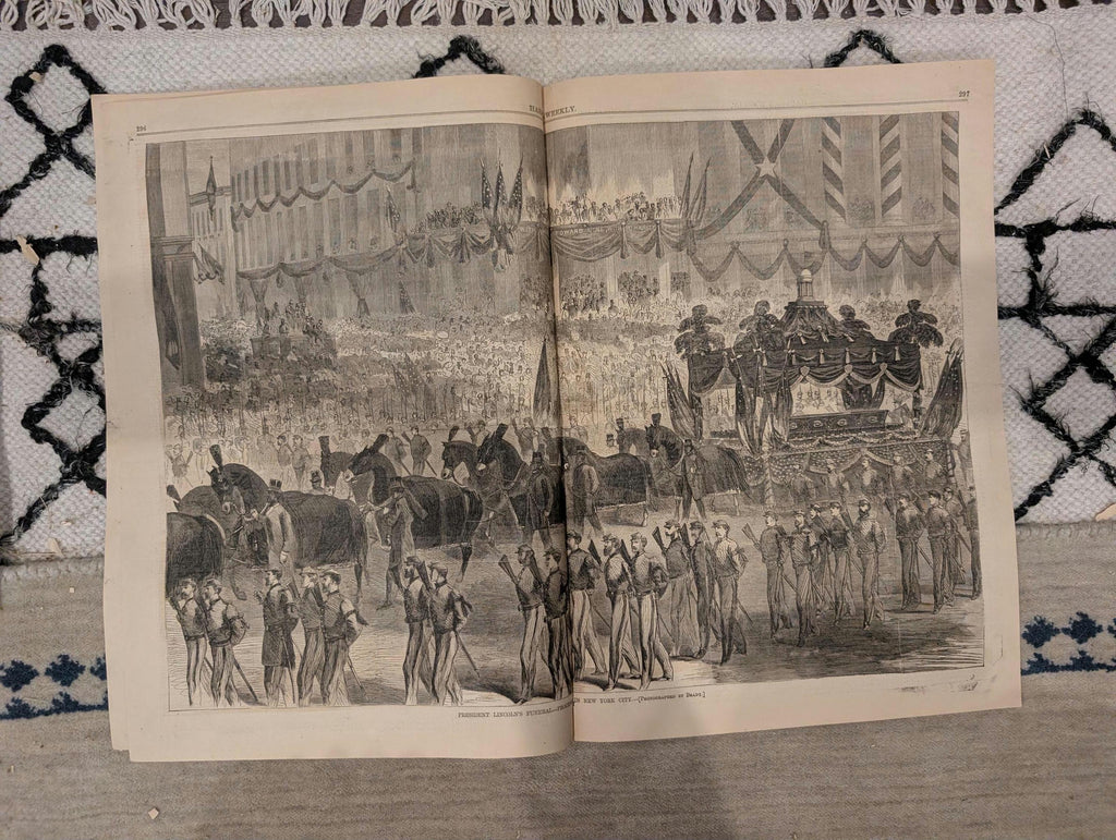 1865 Capture of Booth Harper's Weekly May 13 Lincoln Funeral Procession