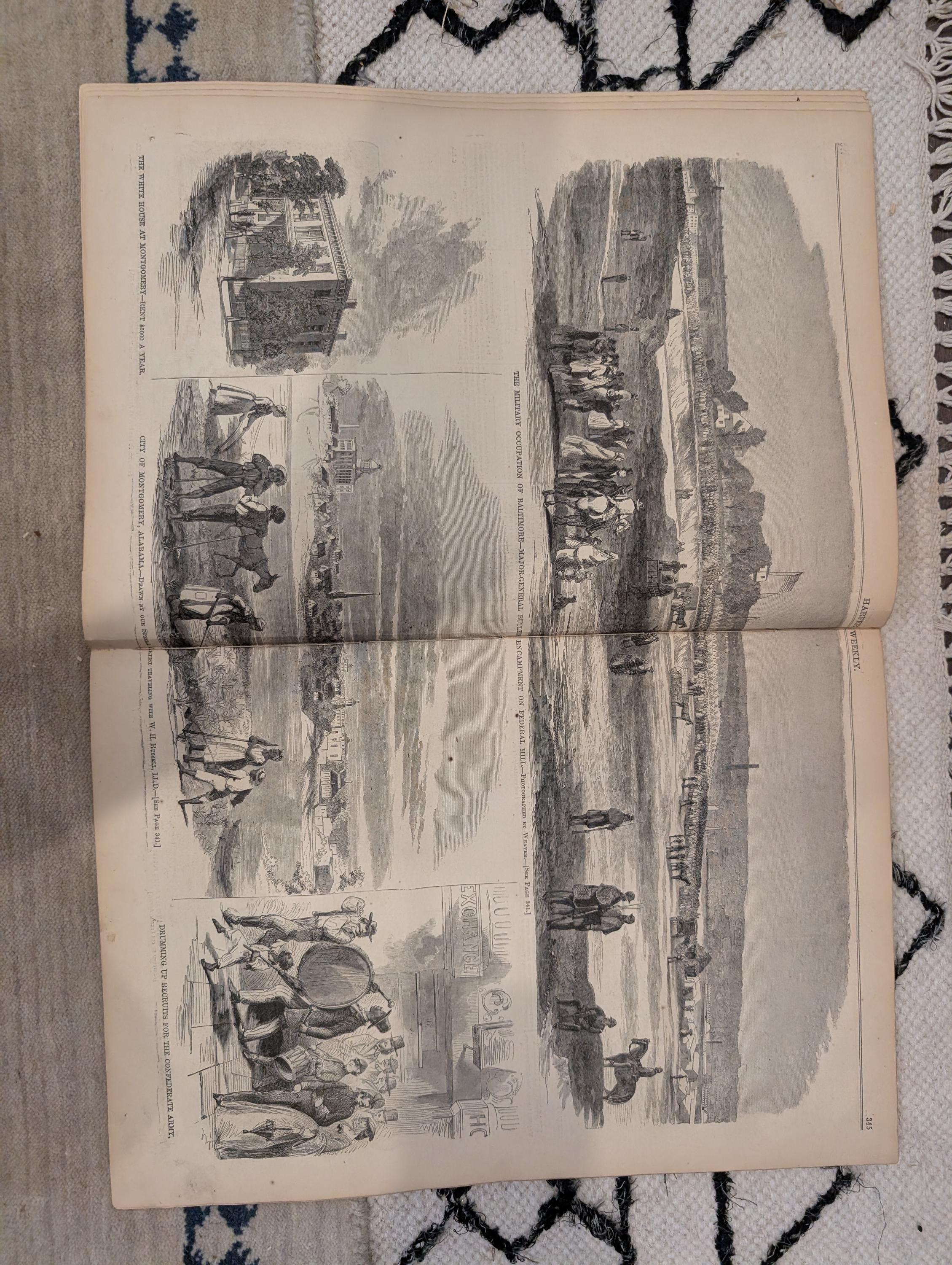 1861 Military Occupation Baltimore Harper's Weekly June 01 Jefferson Davis