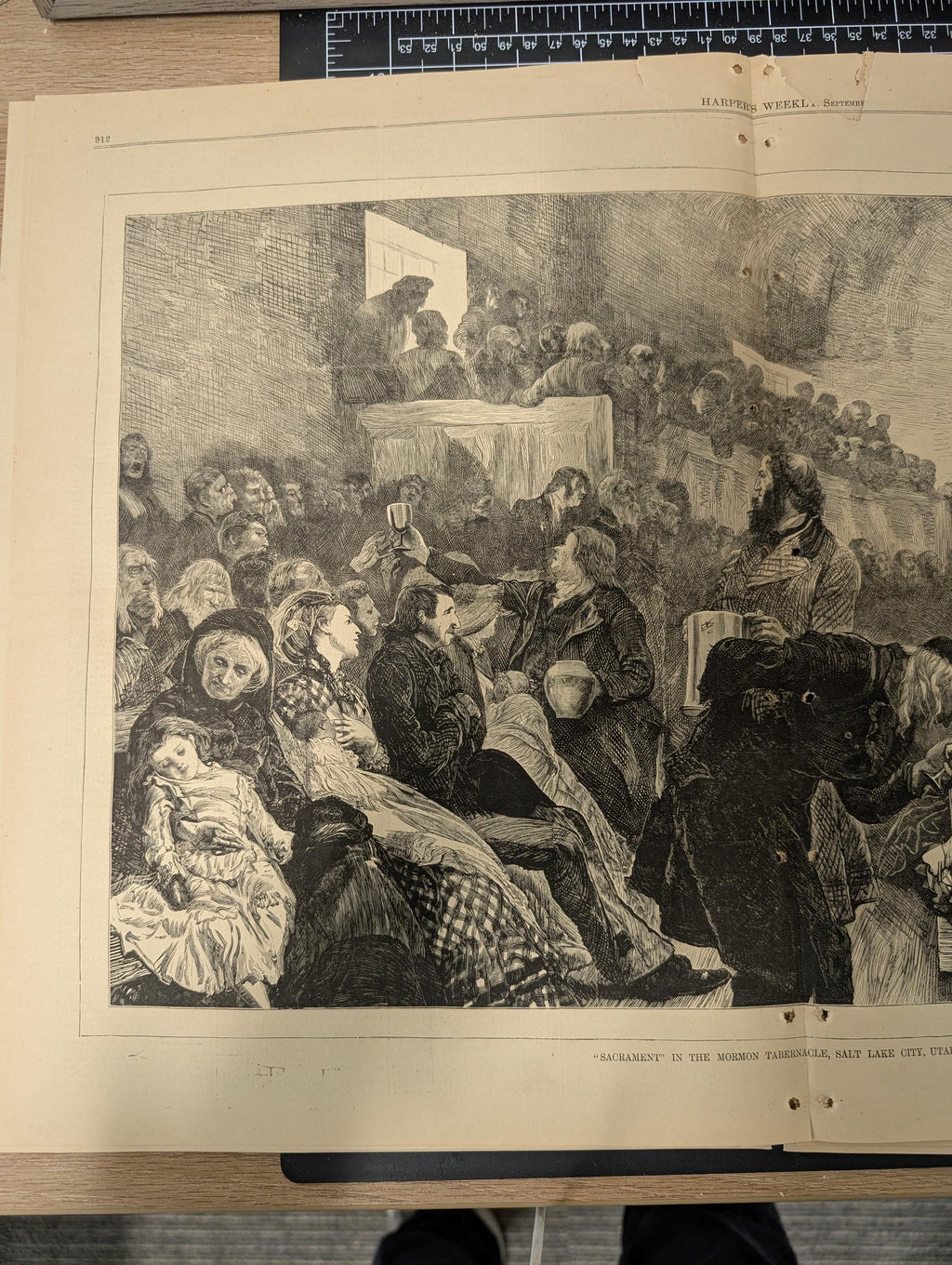 Harper’s Weekly – September 30, 1871 – Complete Issue with Supplement | Thomas Nast Tammany Cartoon, American River Ganges, Mormon Tabernacl