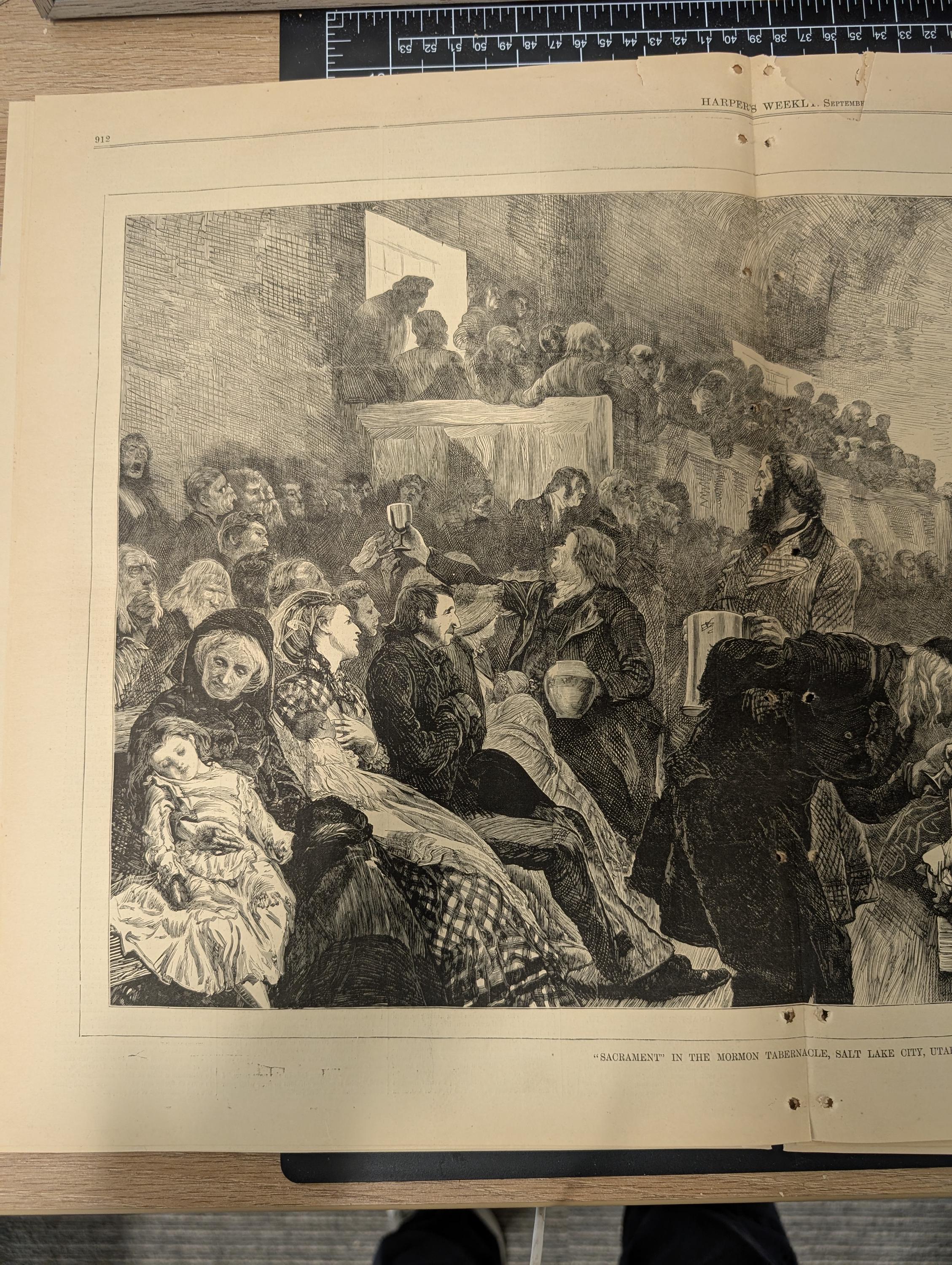 Harper’s Weekly – September 30, 1871 – Complete Issue with Supplement | Thomas Nast Tammany Cartoon, American River Ganges, Mormon Tabernacl