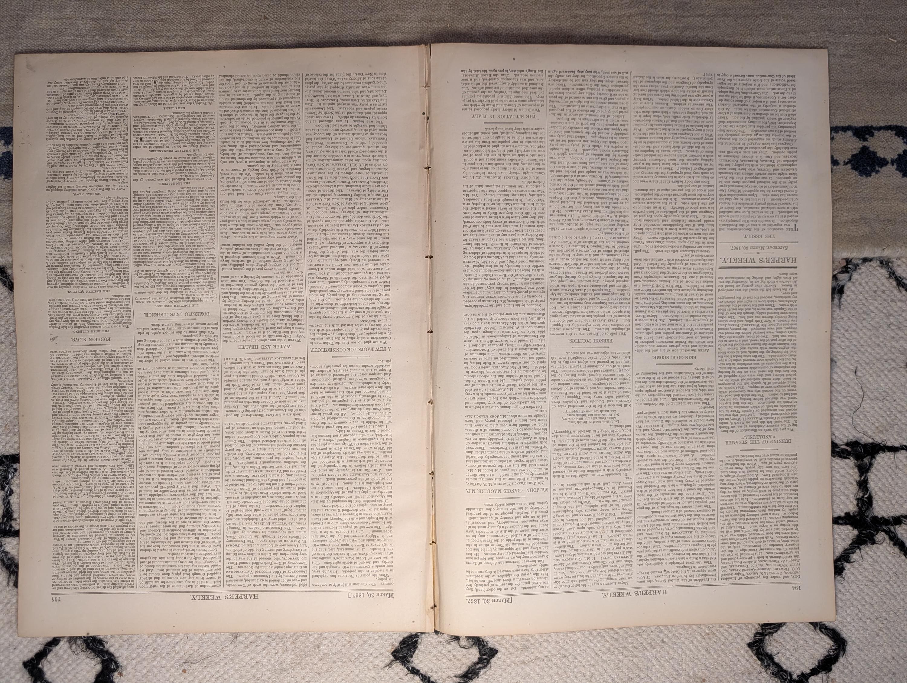 1867 Nast "Amphitheatrum Johnsonianum," Freedmen's Schools Atlanta — Mar 30