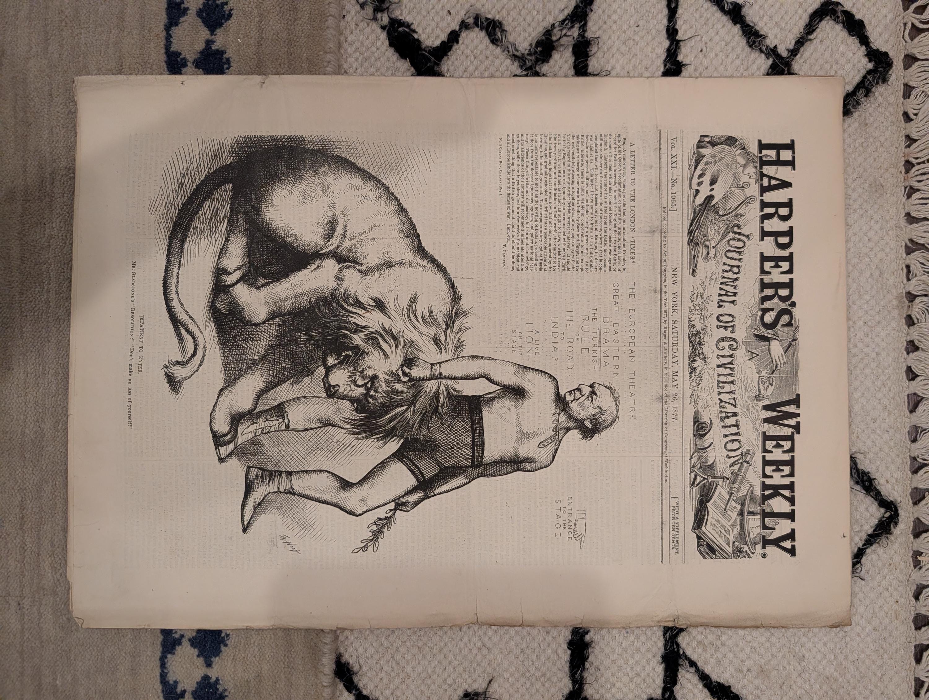 1877 Westminster Dog Show, Nast Czar War, Circular Ironclad, Barnum — May 26