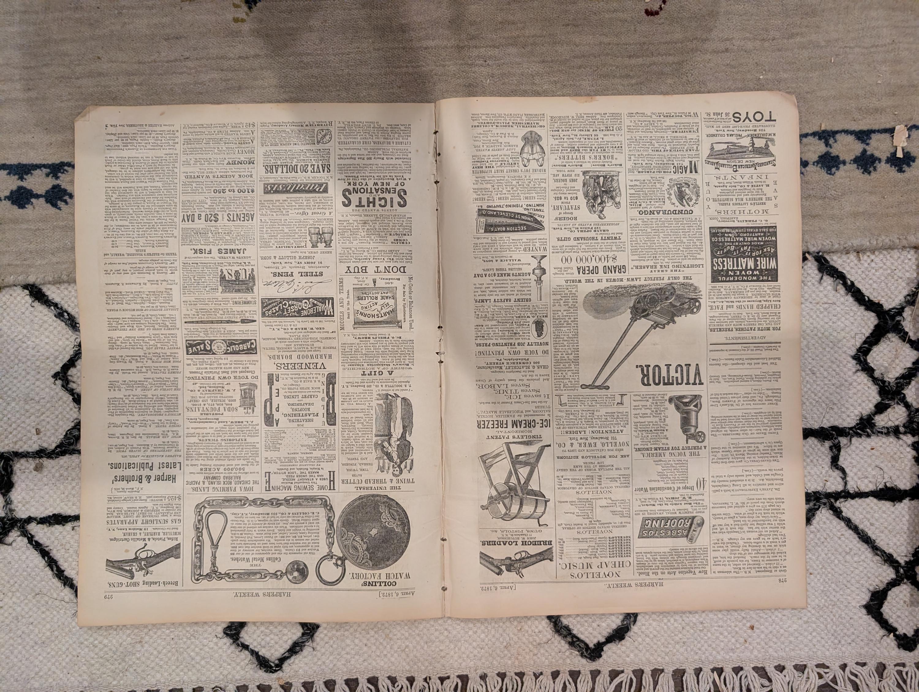 1872 April Fools Day Harper's Weekly April 06 Nast Supreme Court