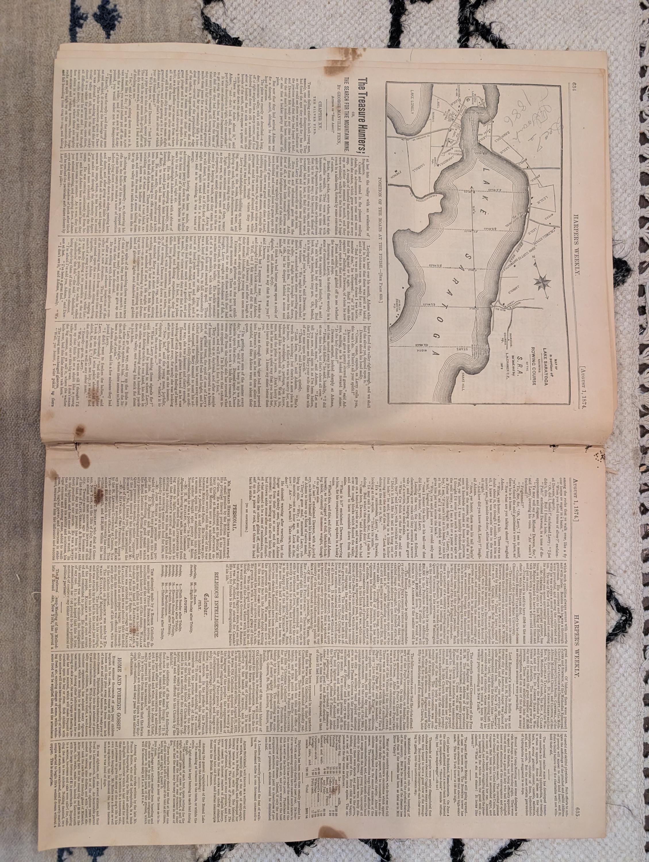 1874 Chicago Burnt District Panorama, College Regatta, Nast — Aug 1