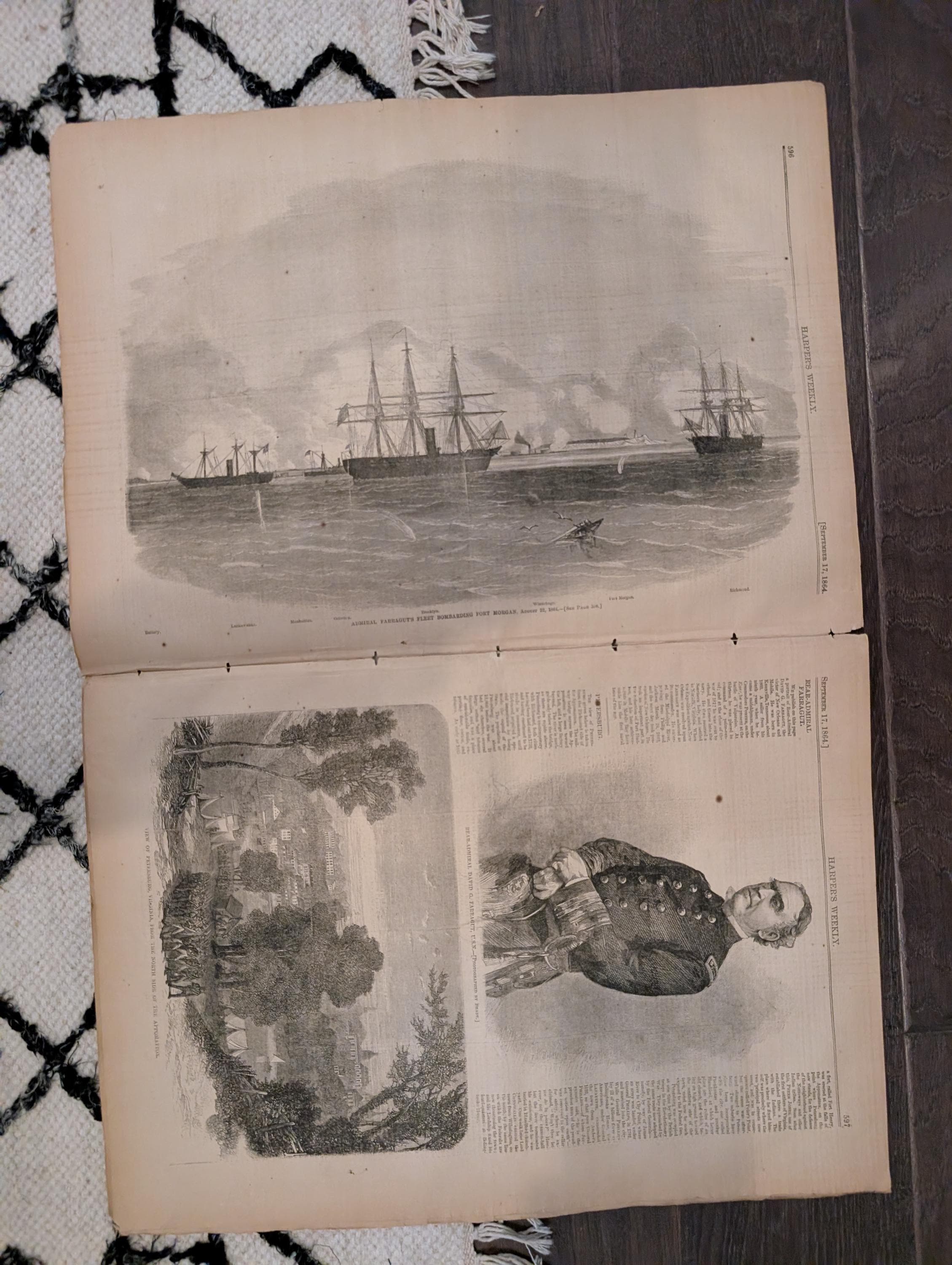 1864 George McClellan Harper's Weekly September 17 Admiral Farragut Mobile Bay